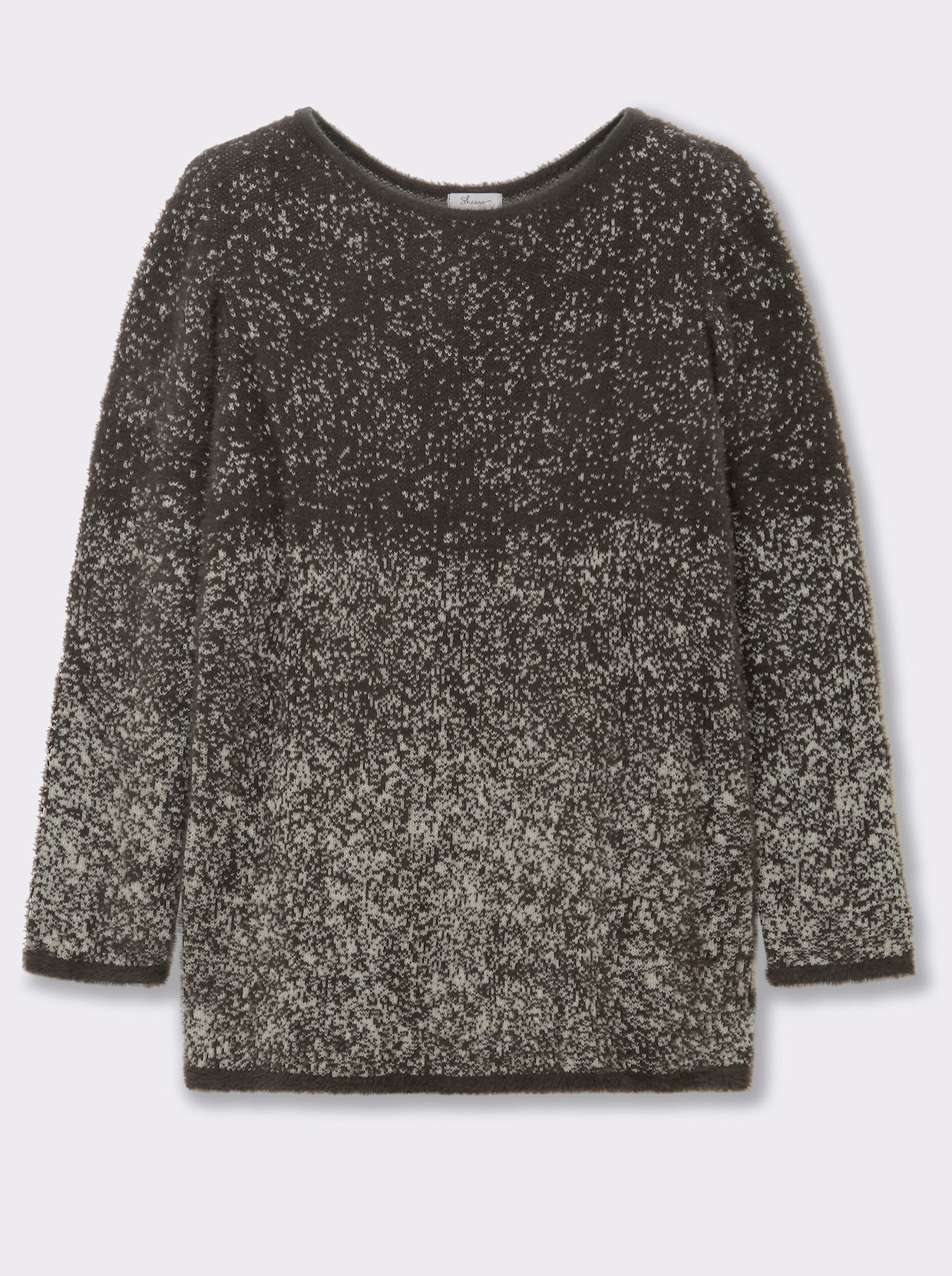 sheego Pullover - graphit-ecru-gemustert