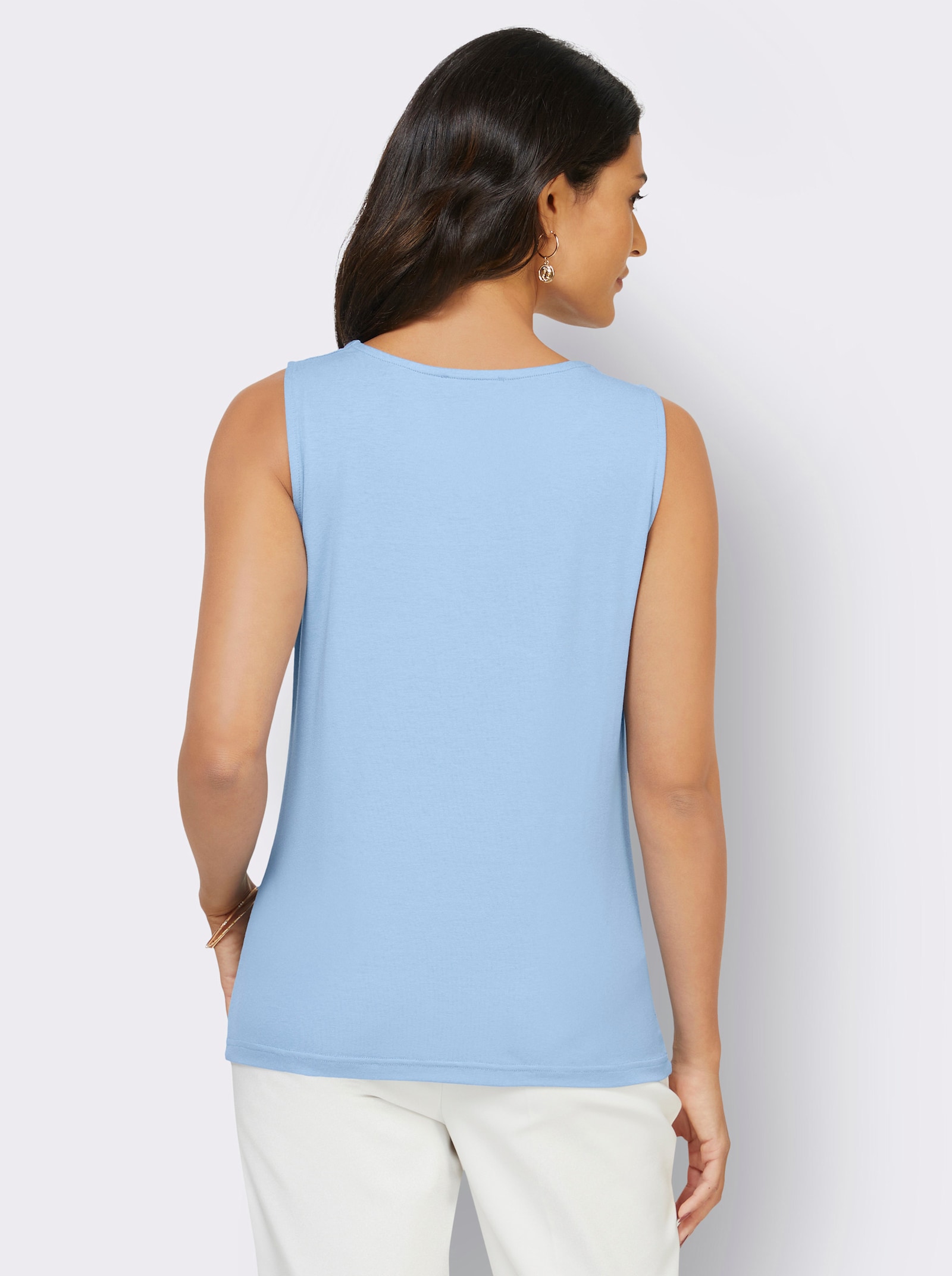 Shirttop mit Cut-outs - himmelblau