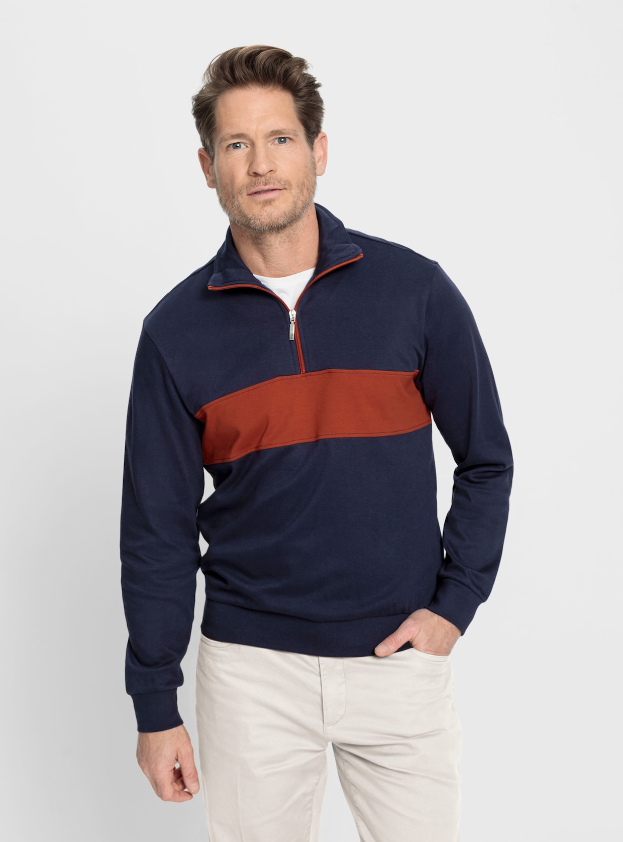 Catamaran Longsleeve - marine/roestrood