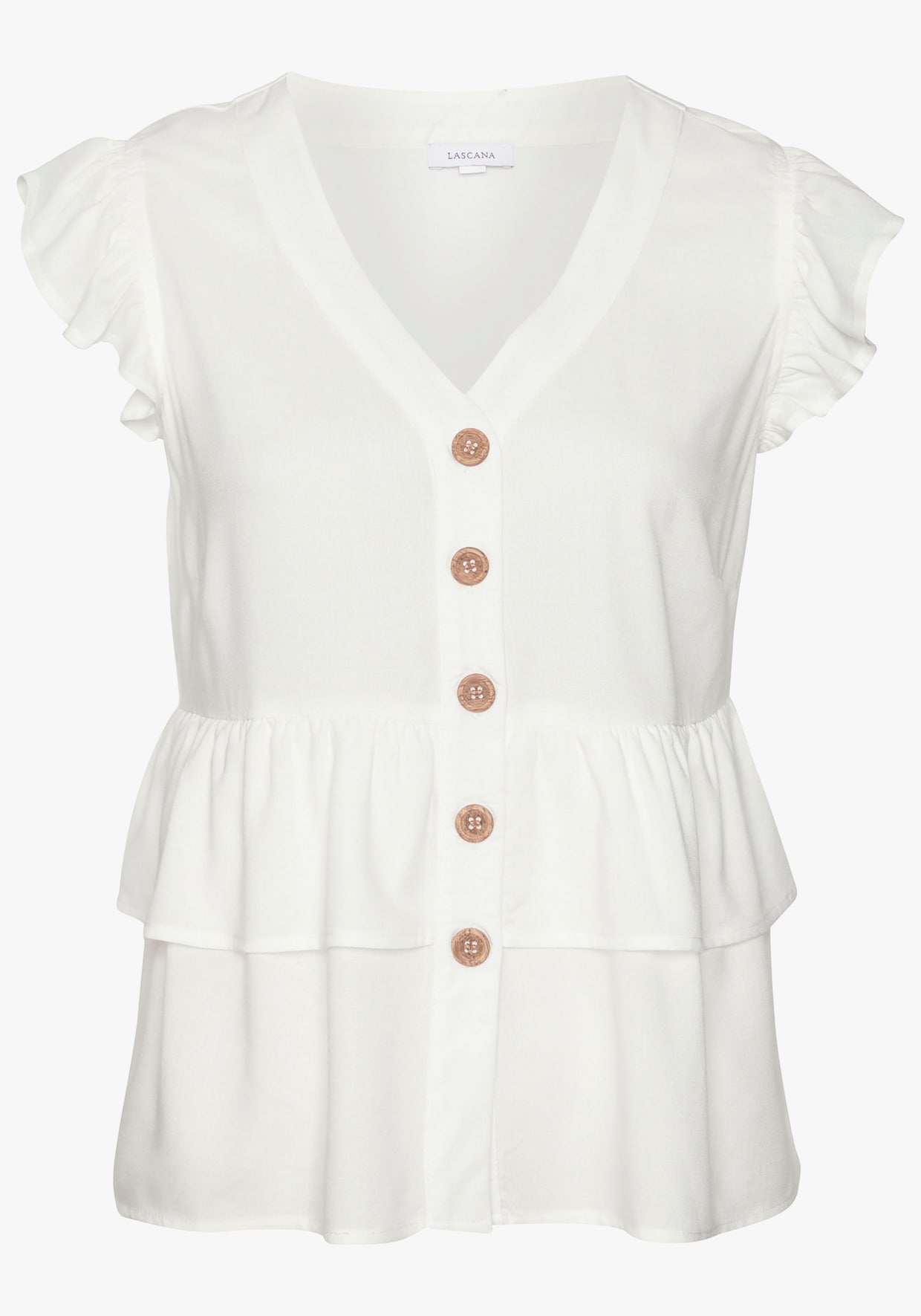 LASCANA Blouse met ruches - crème