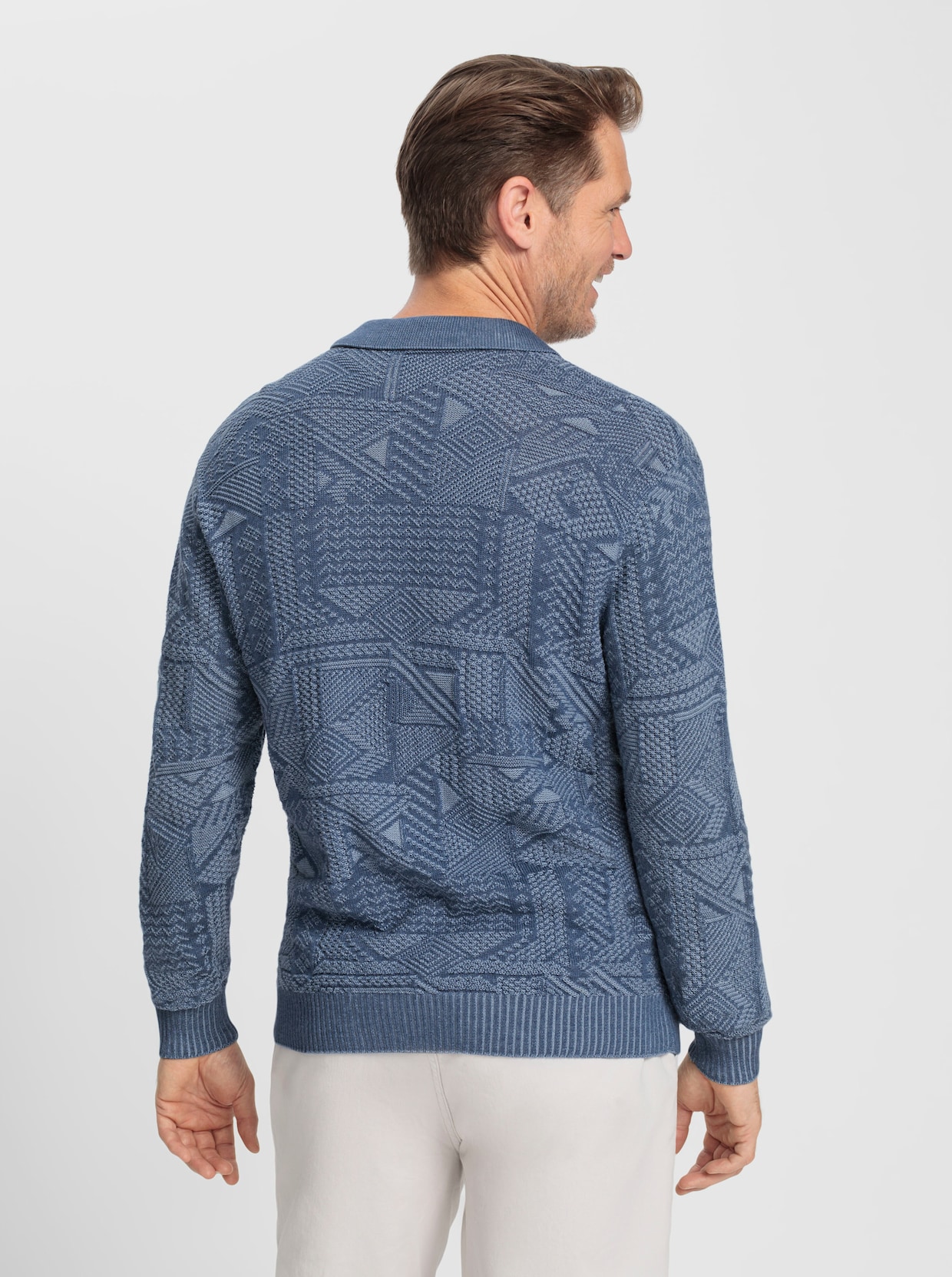 Marco Donati Polopullover - jeansblau-bleu-meliert