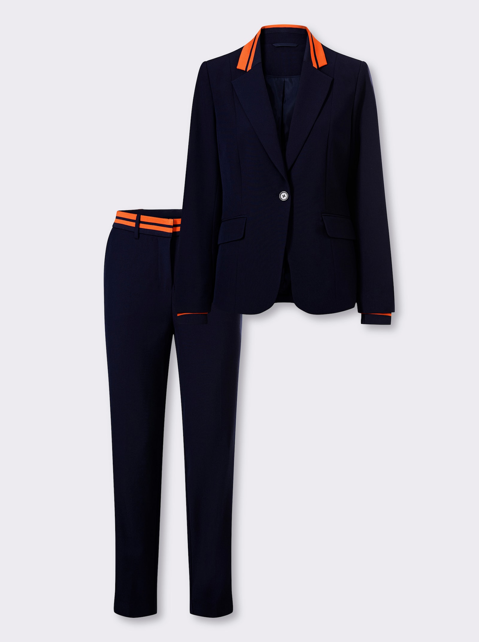 heine Hosenanzug mit Kontrastdetails - marine-orange