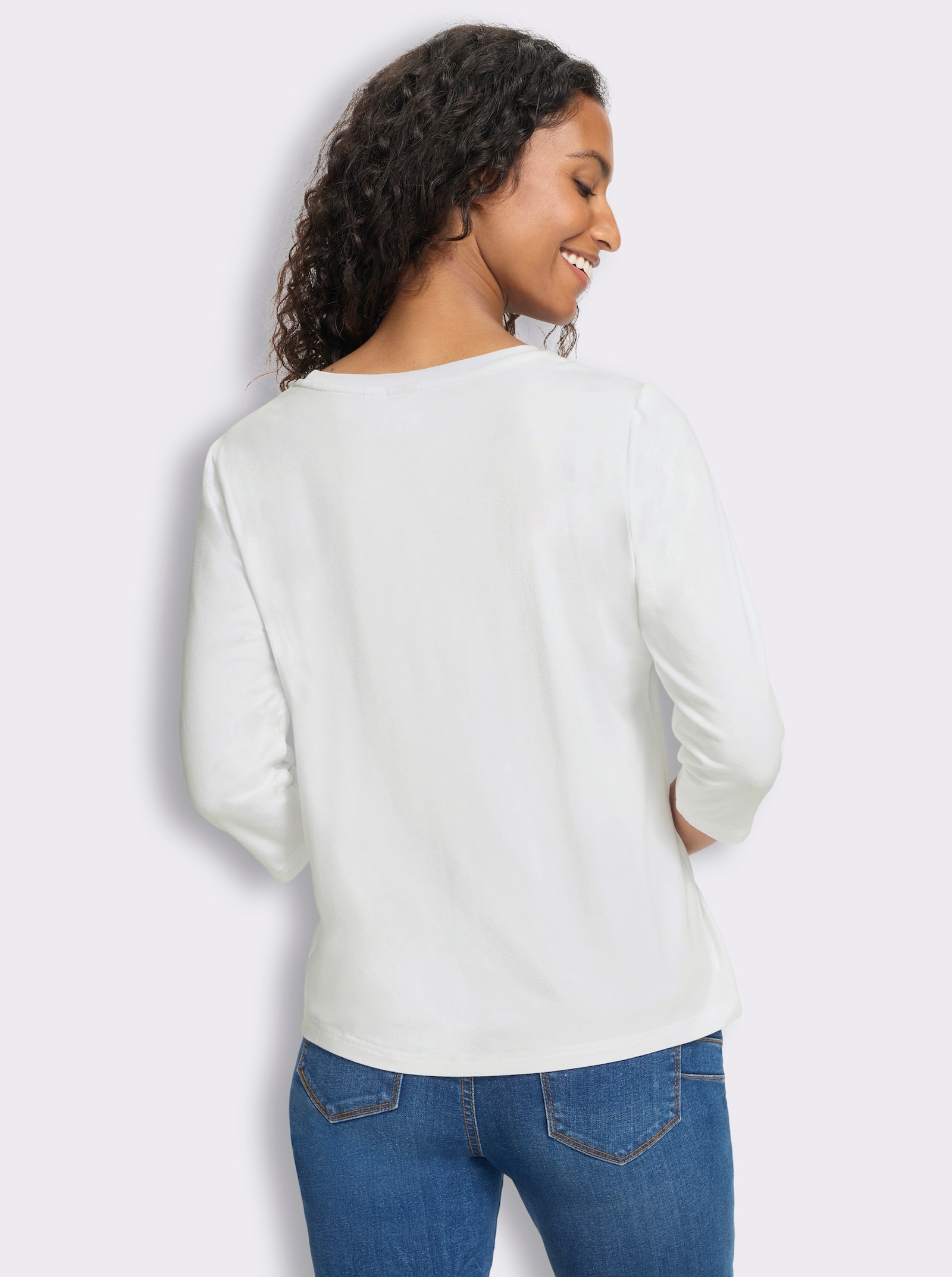 heine Shirt mit Folienprint - weiß