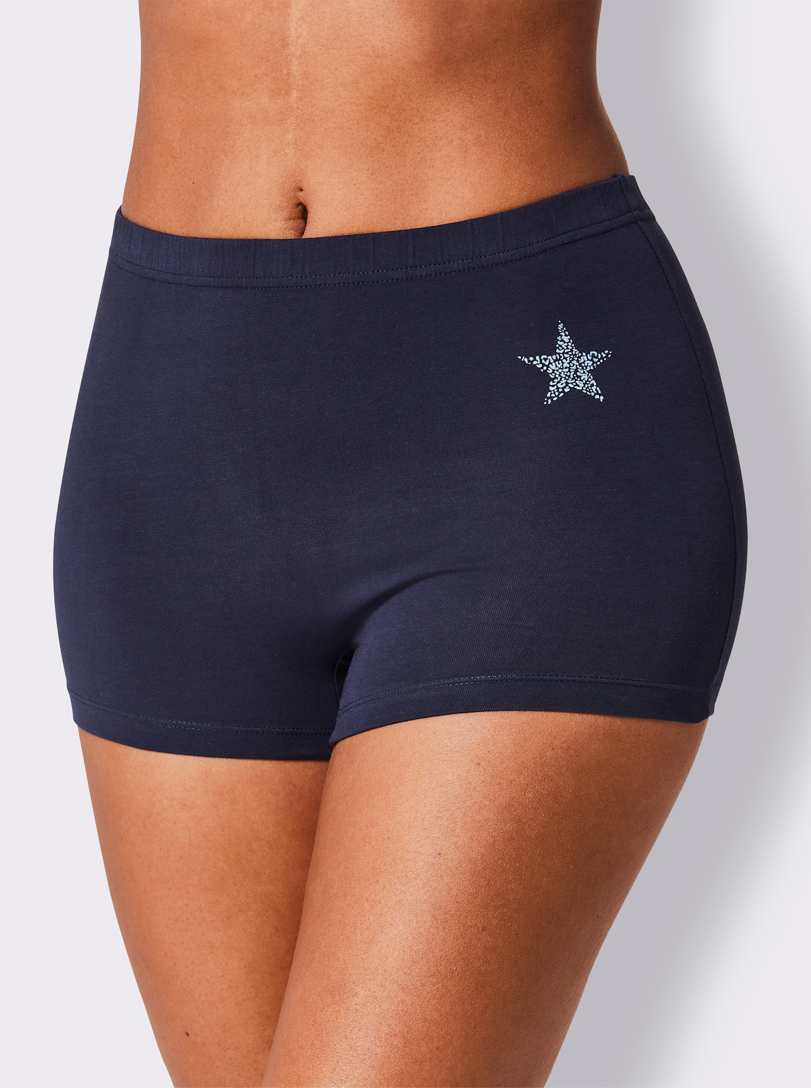 Punčocháče s bočním potiskem hvězdiček vpředu - námořnická modrá + černá + bordó