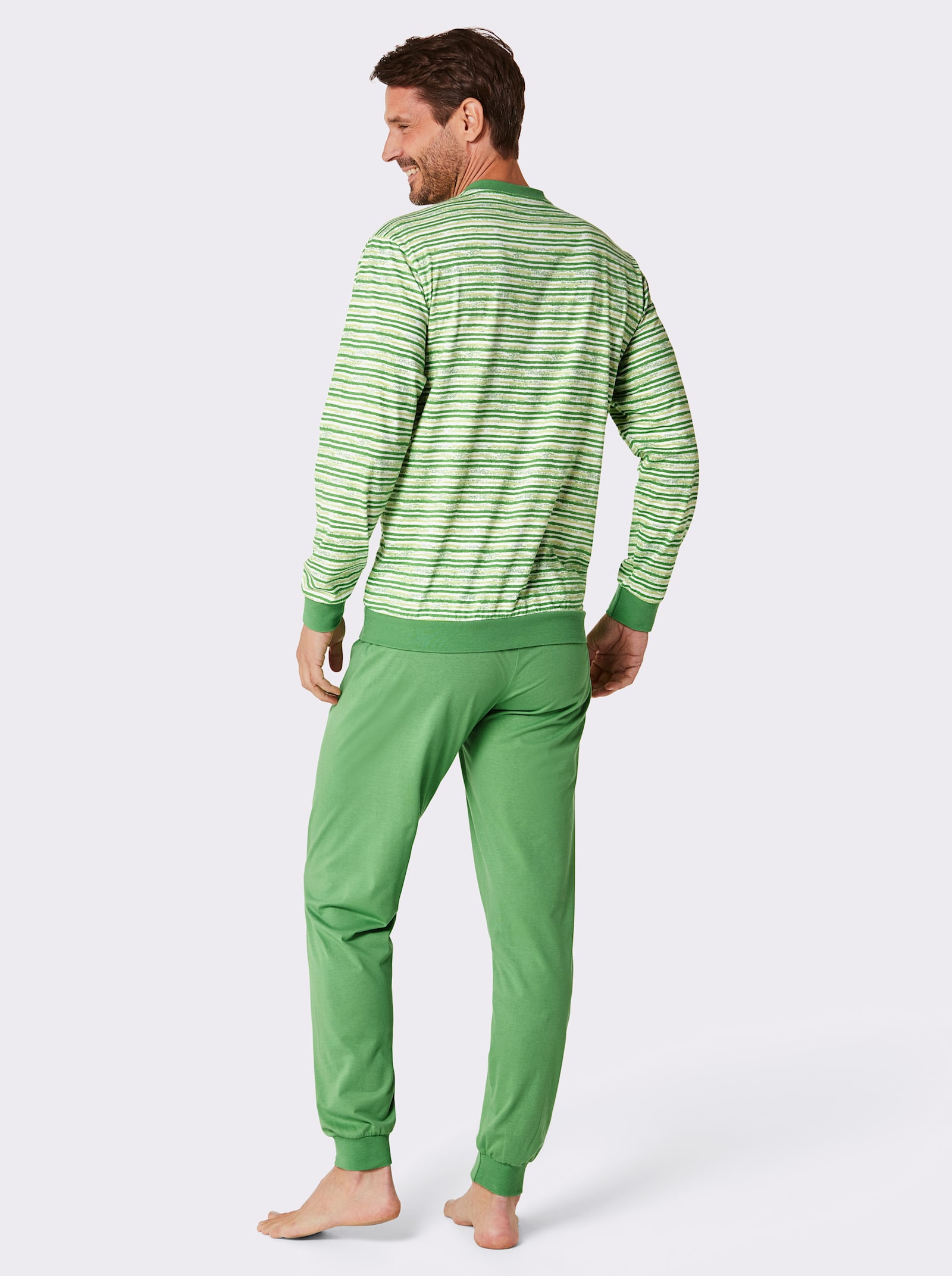 wäschepur men Pyžama - jablková-pistáciová-potisk + černá-citronová-potisk