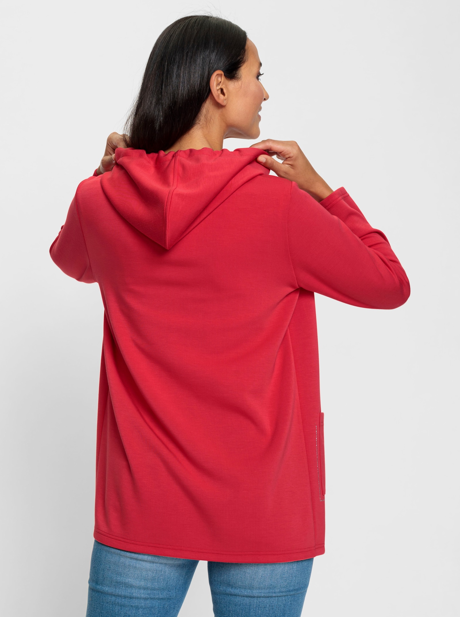 heine Shirtjacke mit leichtem Glanz - erdbeere