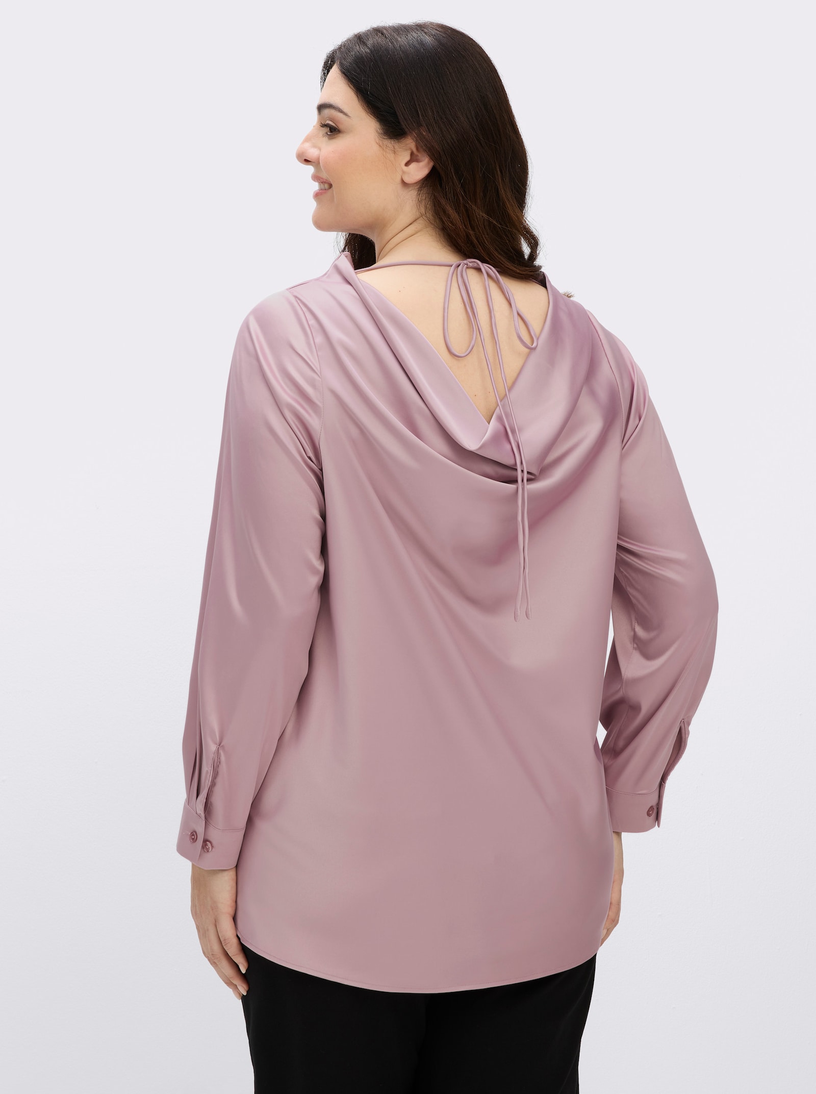 sheego Tunika mit Wasserfall-Ausschnitt - mauve
