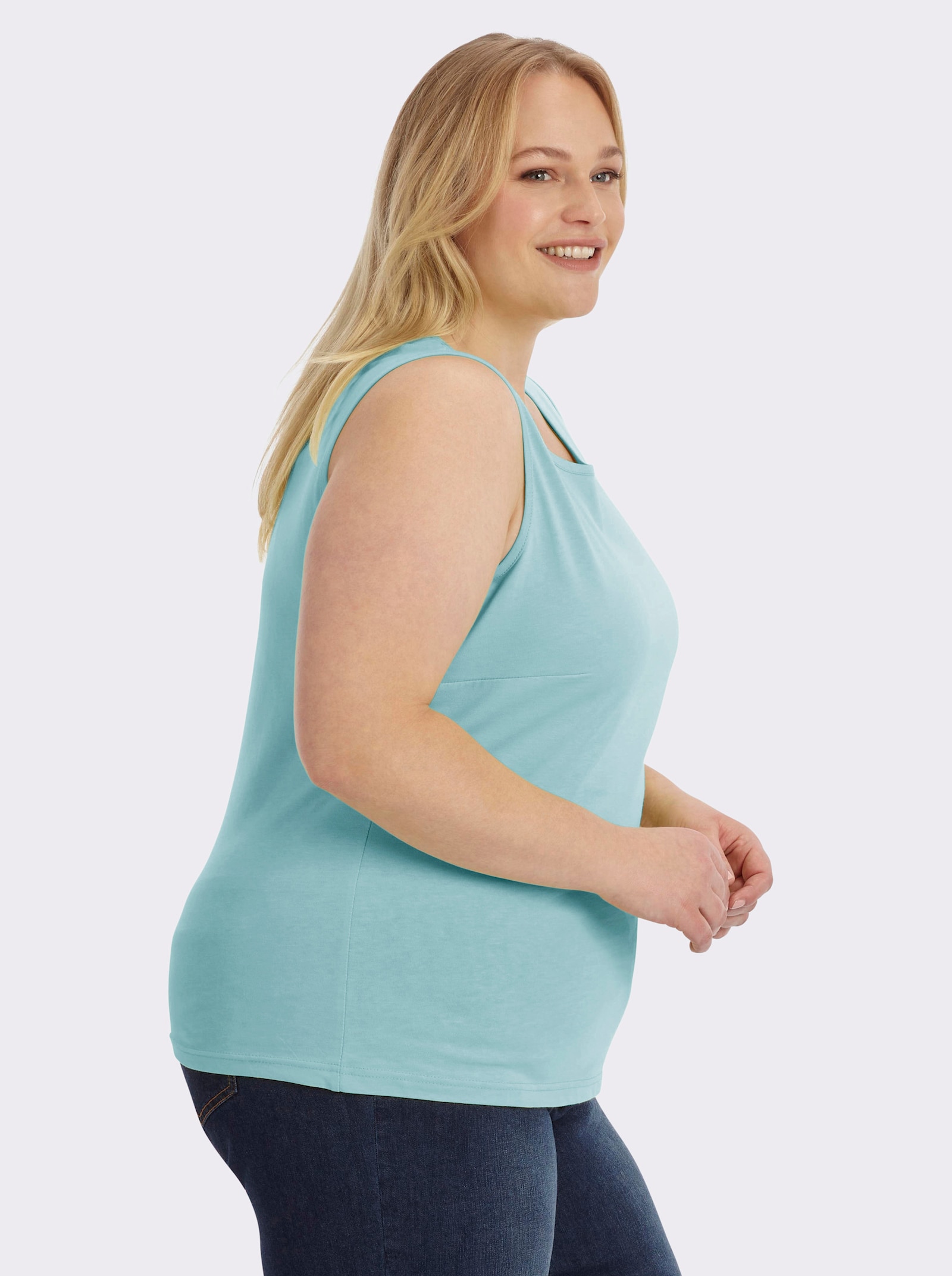 Trägertop mit Rundhals-Ausschnitt - aqua