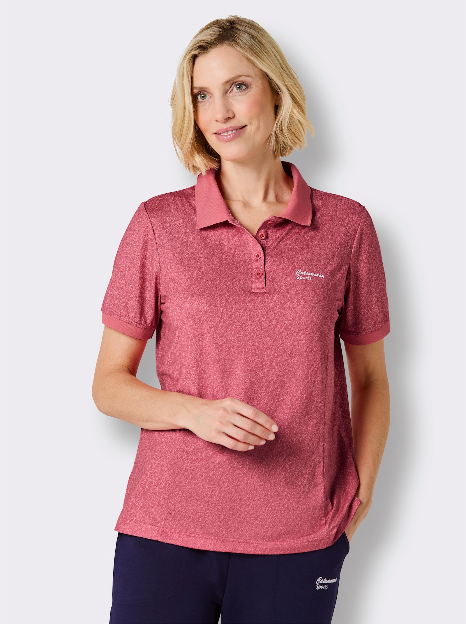 Catamaran Sports Funktionsshirt mit Seitenschlitzen - grapefruit-meliert