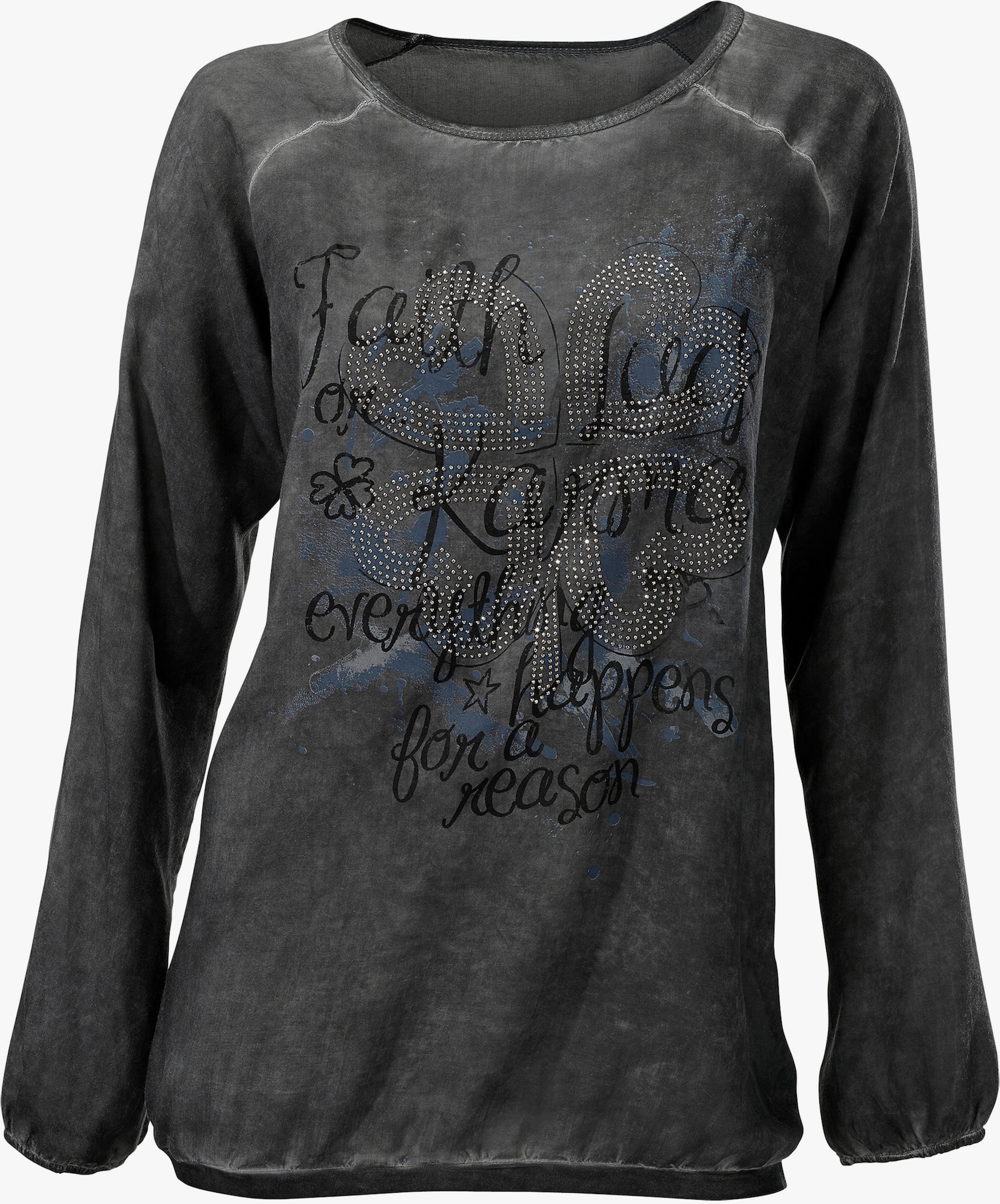 heine Shirtbluse in Oil-dyed-Waschung - anthrazit