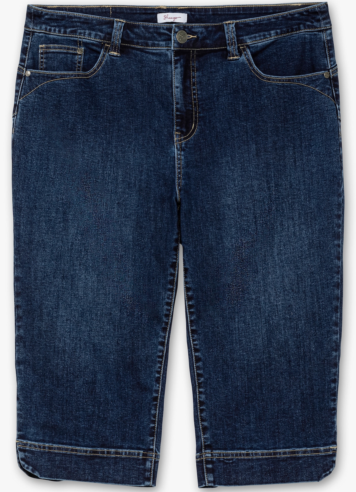 sheego Capri-jeans - dark blue denim