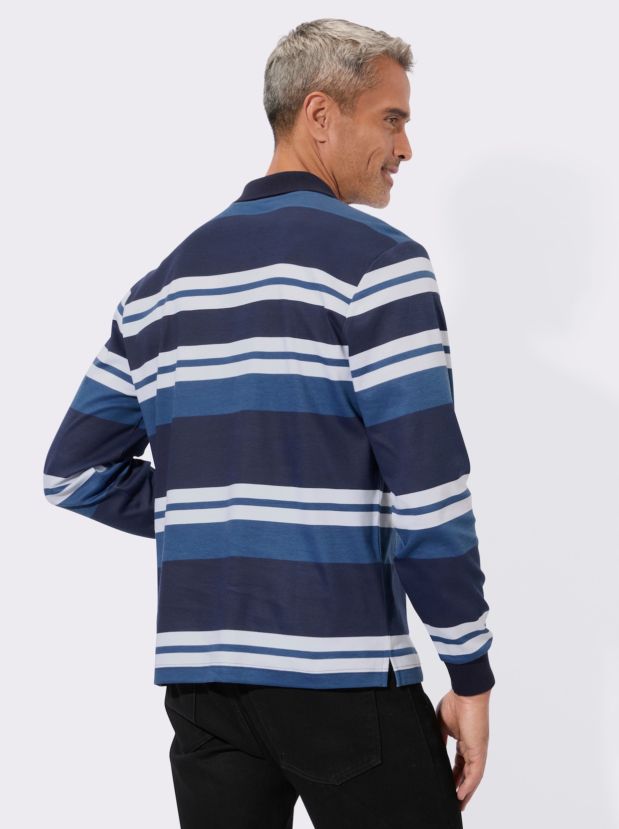 Sweatshirt im Ringel-Dessin - marine-jeansblau-geringelt