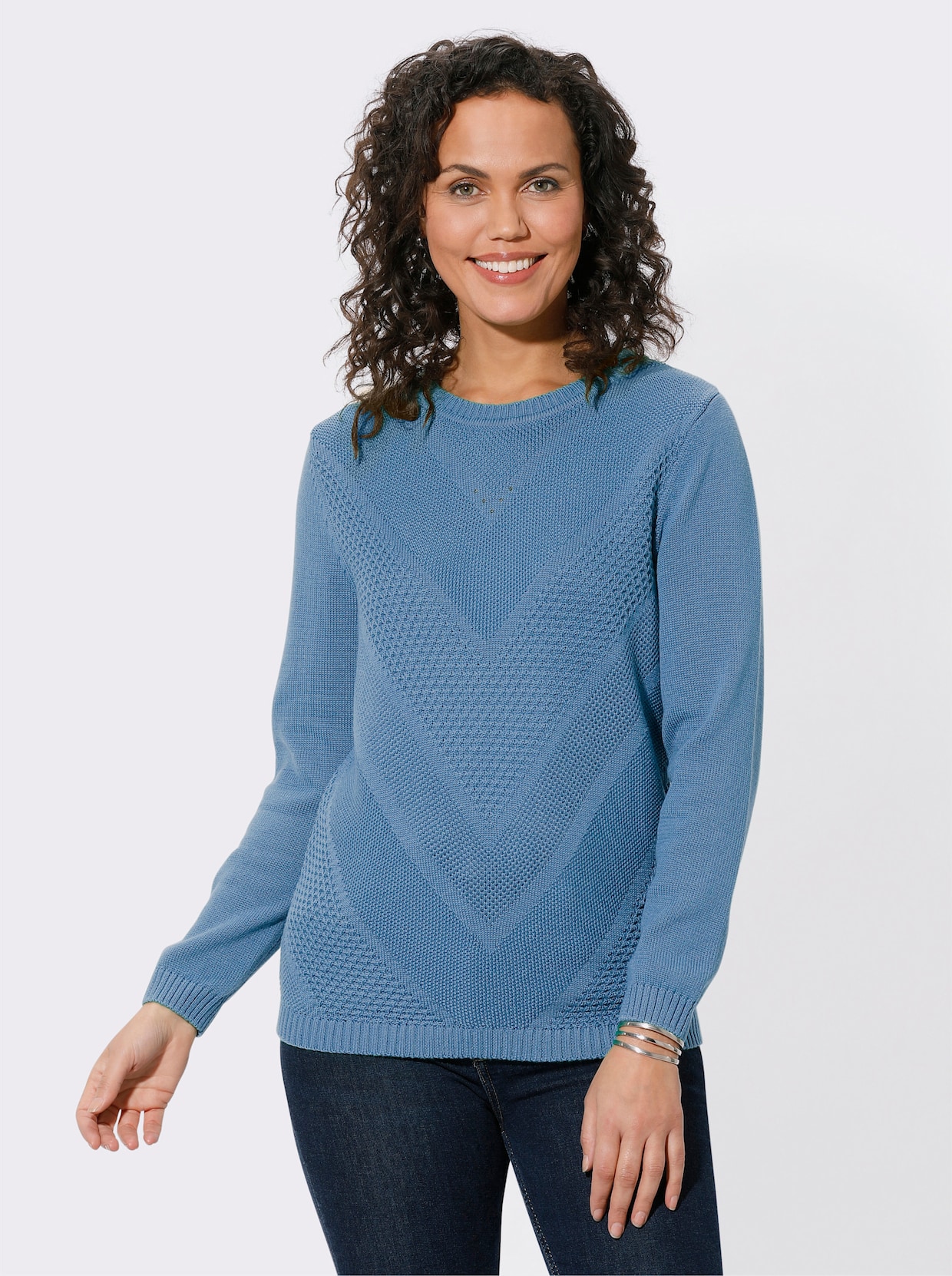 Pullover - mittelblau