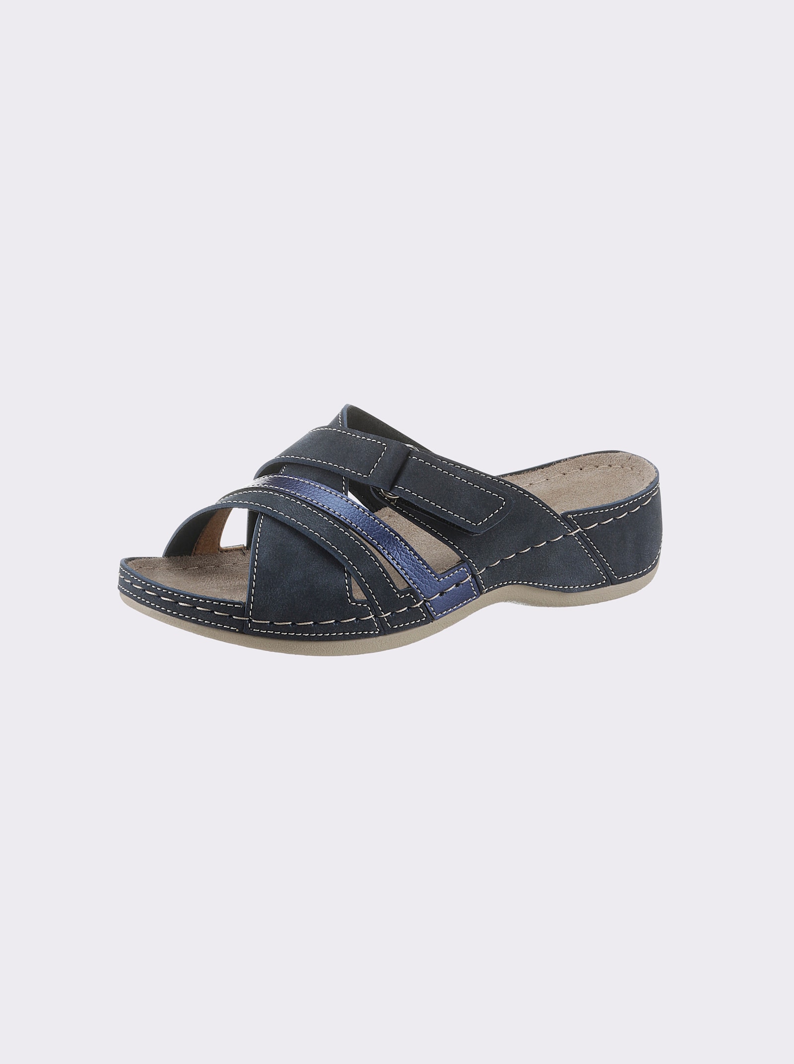 airsoft modern+ Pantolette in komfortabler Weite H - marine