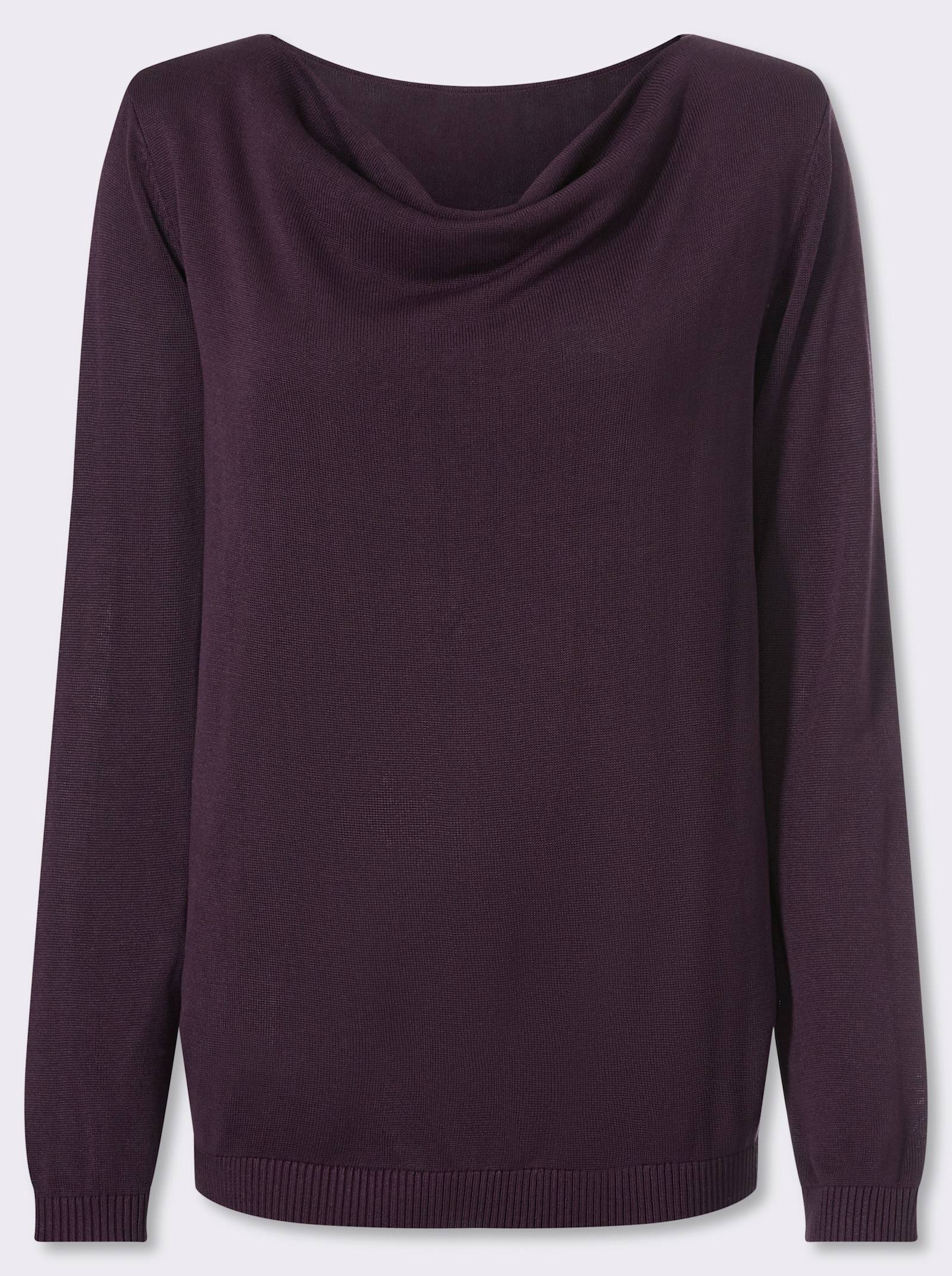 Wasserfallpullover aus reiner Viskose - aubergine