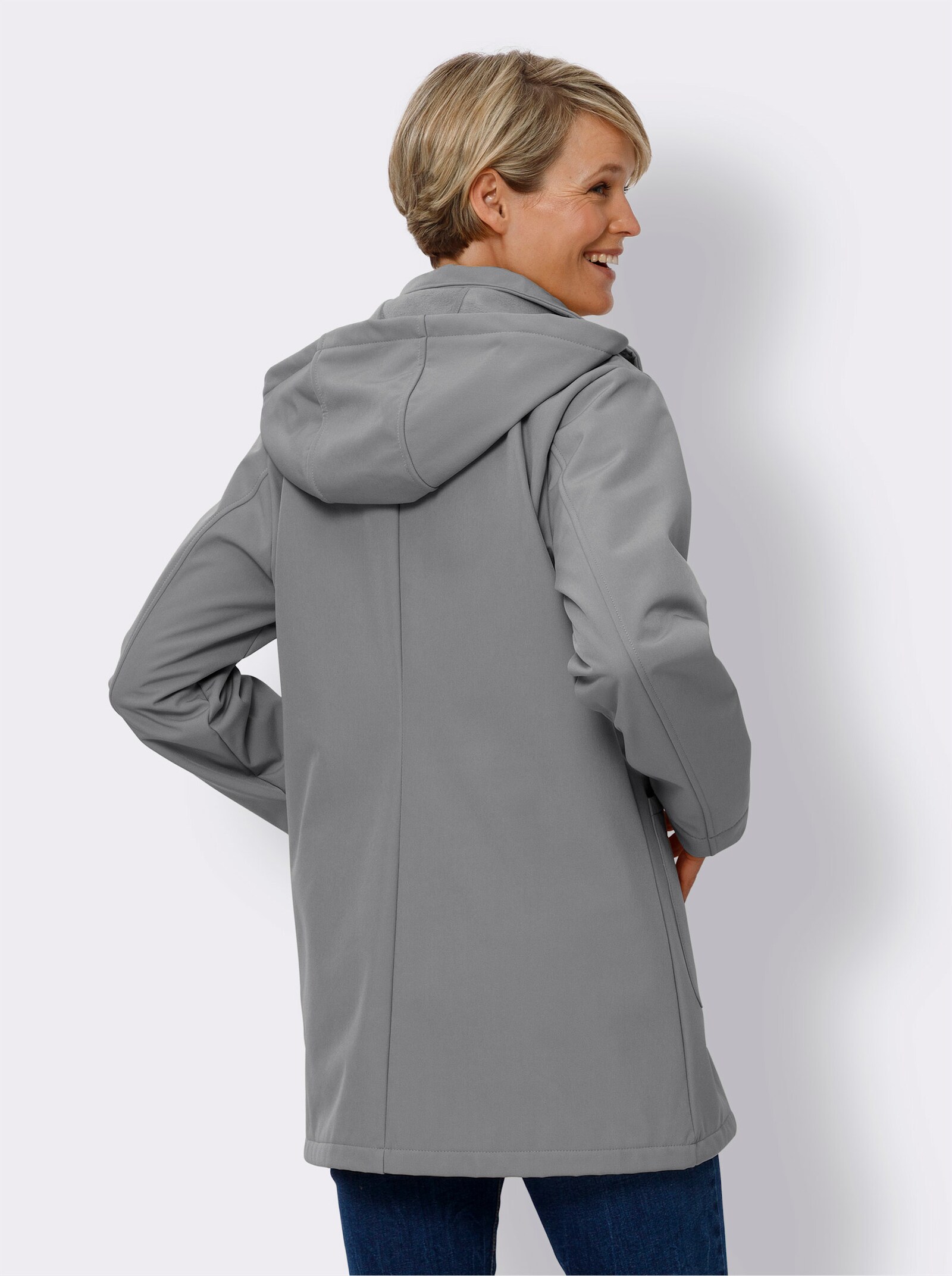 Softshell-jack met fleecevoering - grijs