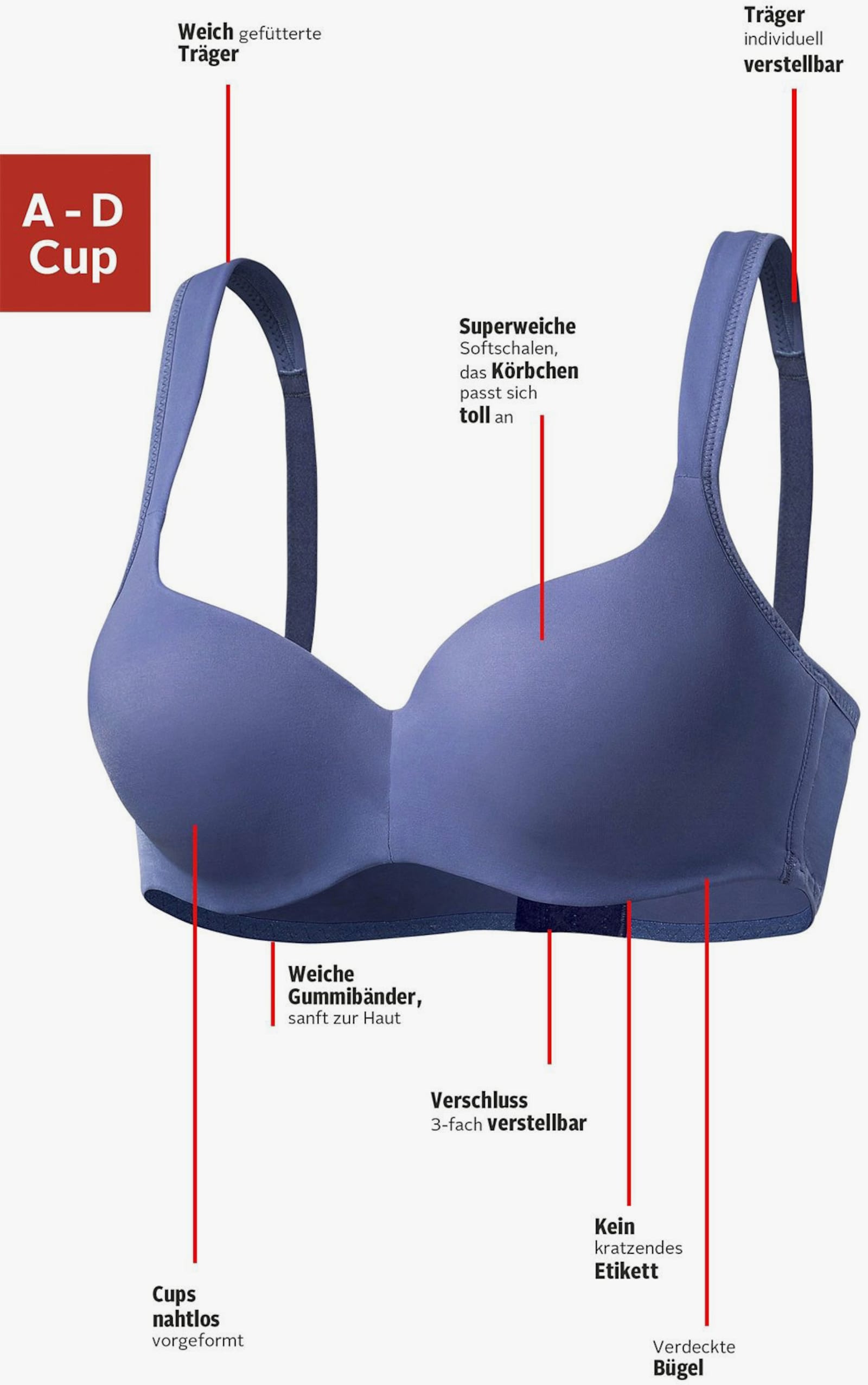 Nuance Schalen-BH - blau