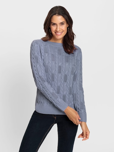 Pullover - taubenblau