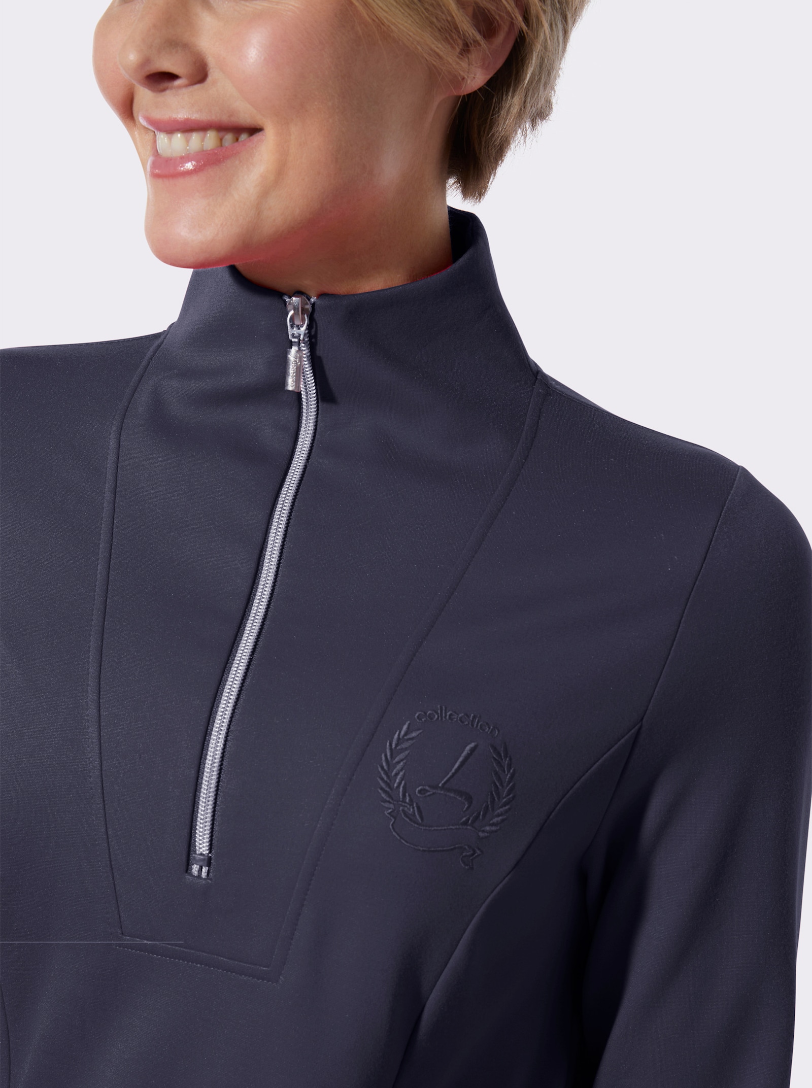 Jerseykleid mit Saumschlitzen - marine