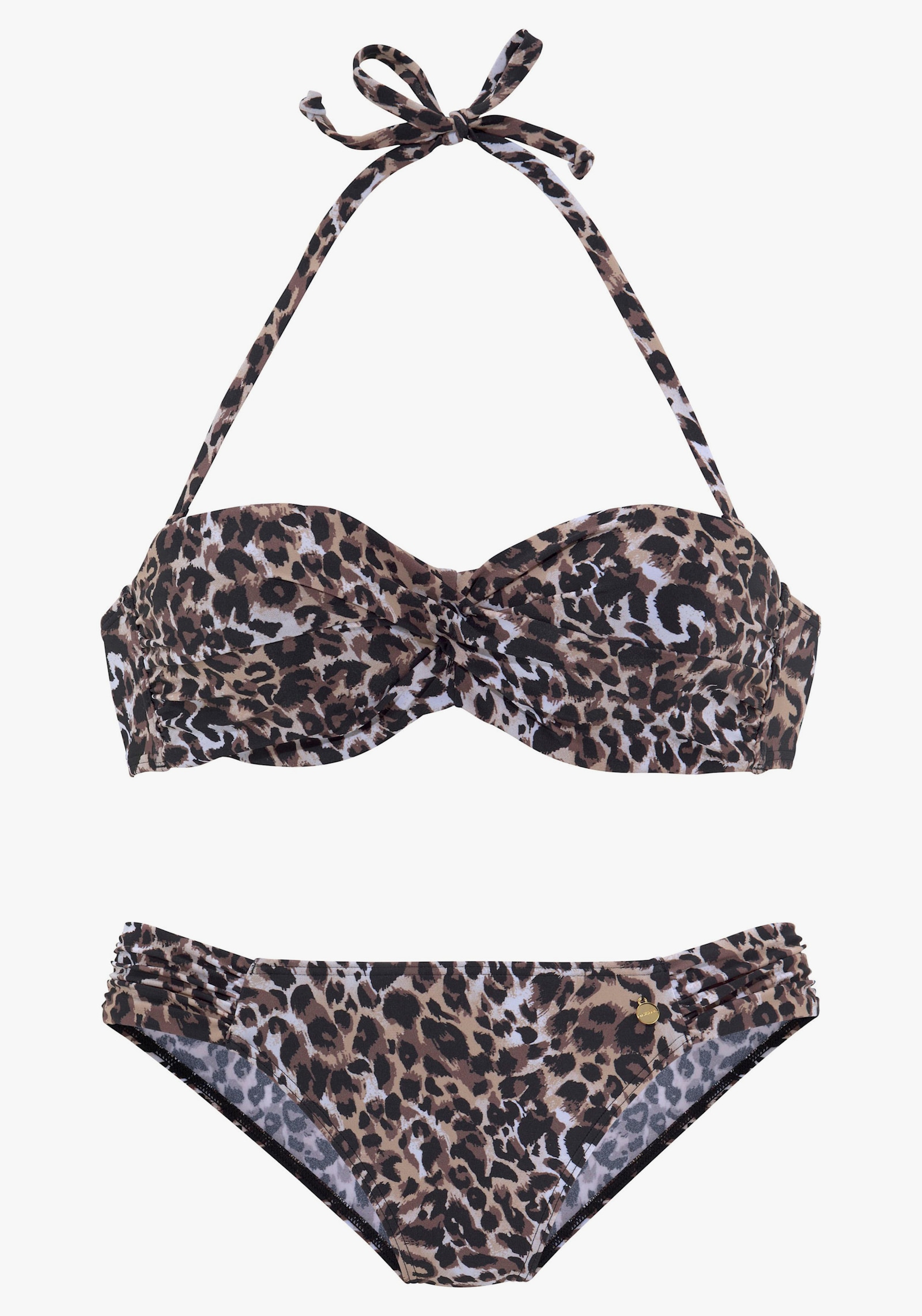 LASCANA Bandeau-Bikini - braun-bedruckt