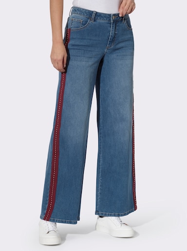 heine 5-Pocket-Jeans mit Nieten - blue-stone-washed