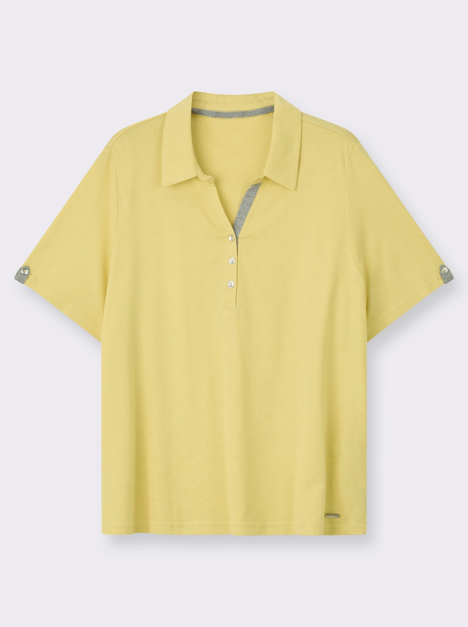 Poloshirt mit Zierriegel - zitrone