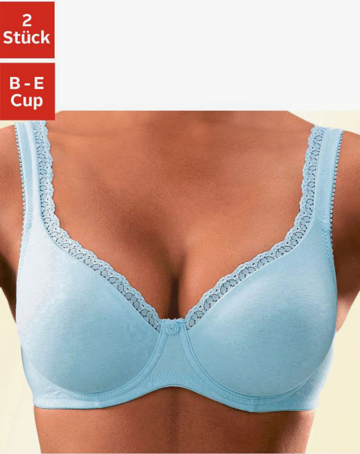 petite fleur Soutien-gorge spécial T-shirt - bleu clair + blanc