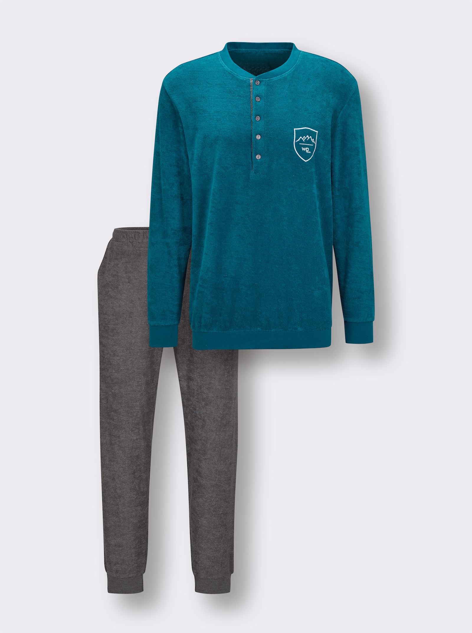 wäschepur men Schlafanzug - aquapetrol-anthrazit-meliert