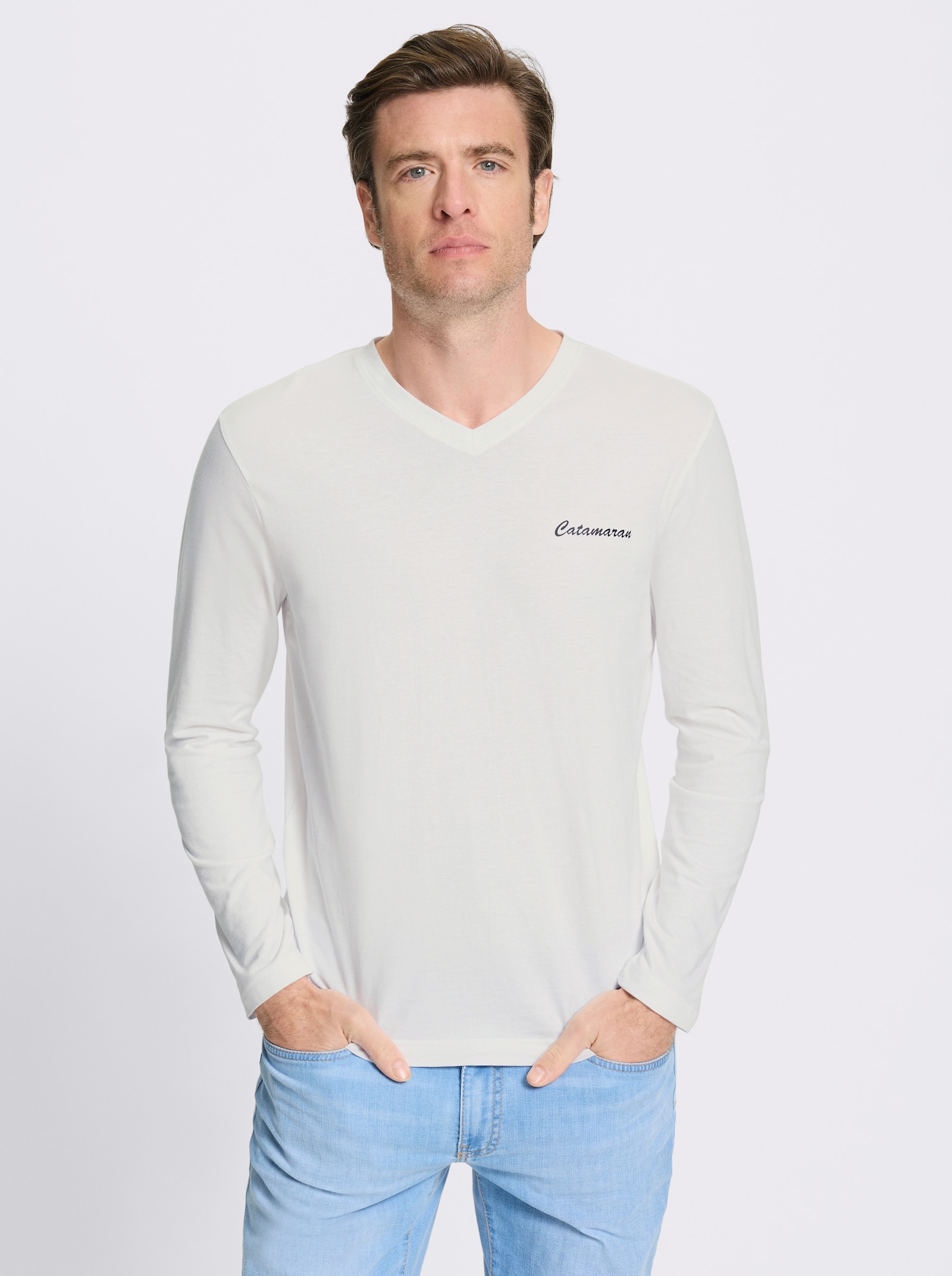 Catamaran Langarmshirt - schwarz + weiß