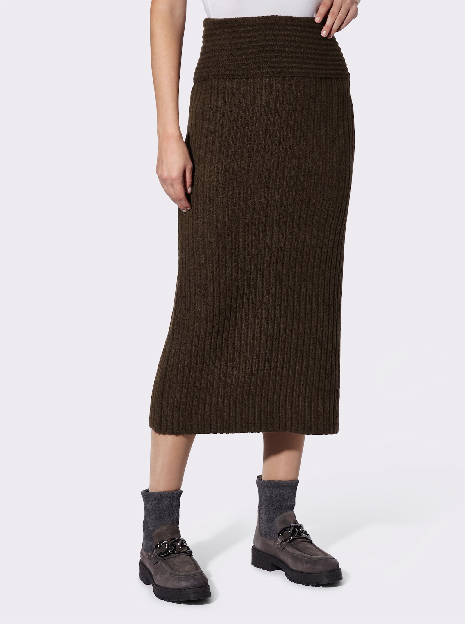 heine Strickrock mit Rundum-Dehnbund - schoko