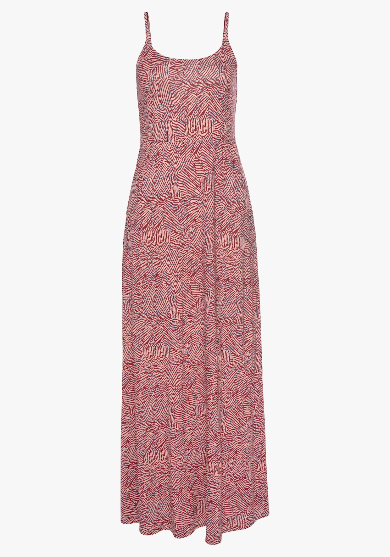 Vivance Maxi-jurk - rood/apricot/blauw bedrukt