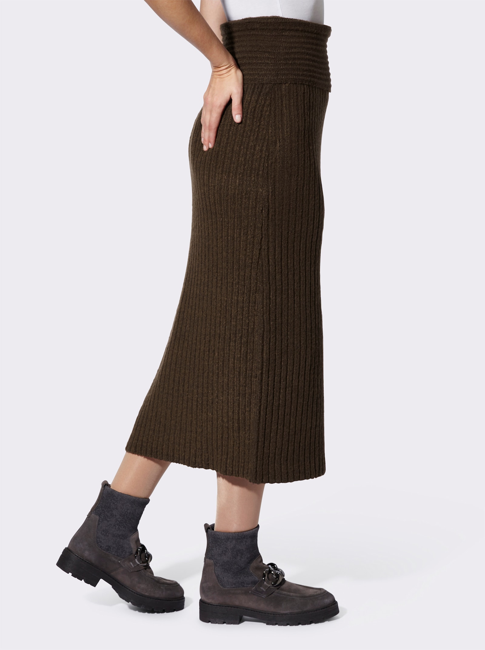 heine Strickrock mit Rundum-Dehnbund - schoko