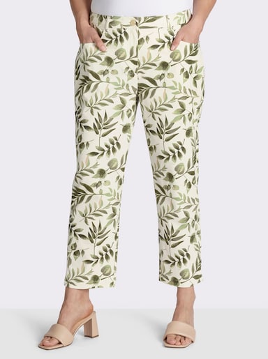 sheego Druckhose in schmaler Form - champagner-pistazie-gemustert