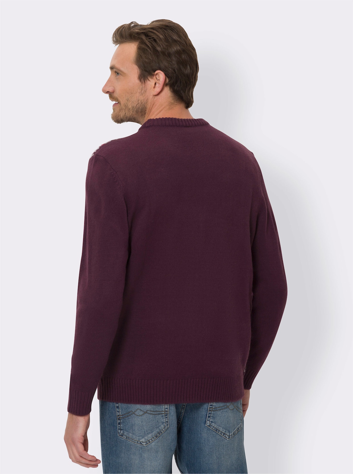 Pullover met ronde hals - kers gedessineerd