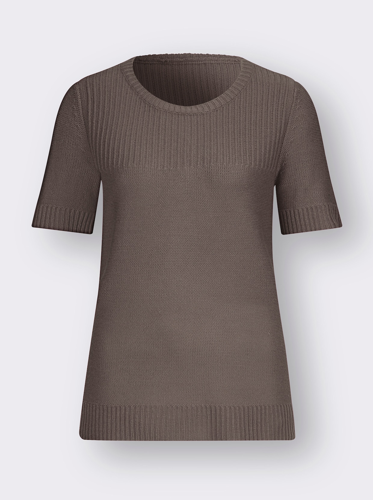 Pullover met korte mouwen - taupe