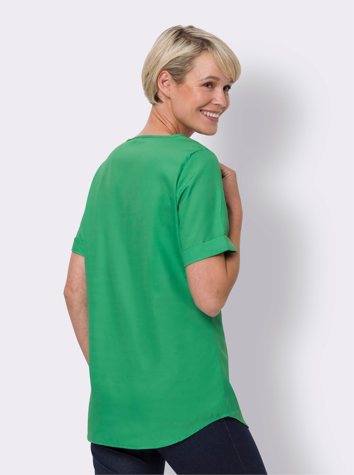 Longline blouse - grasgroen