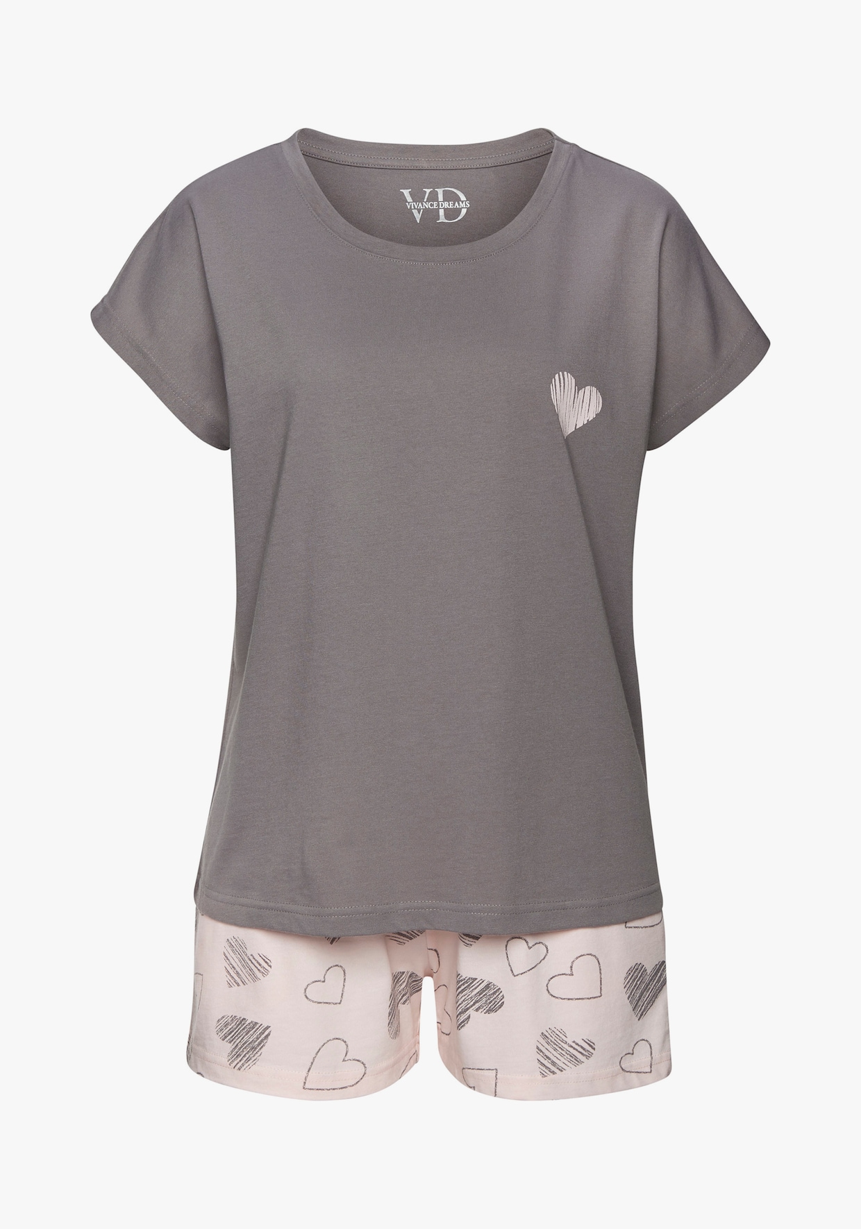 Vivance Dreams shortama - roze/grijs