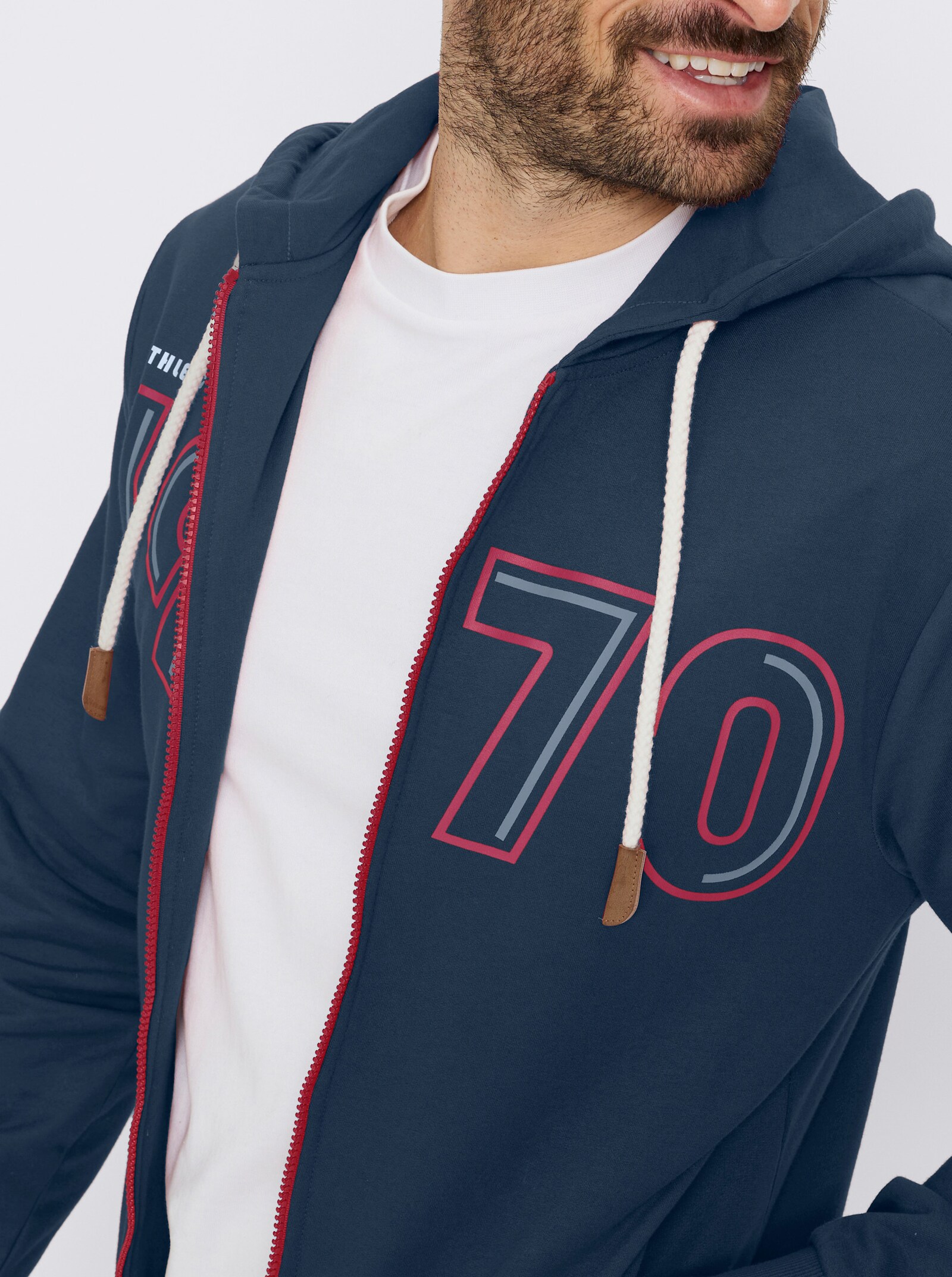 Catamaran Sweatjacke mit Front-Druck - dunkelblau-bedruckt