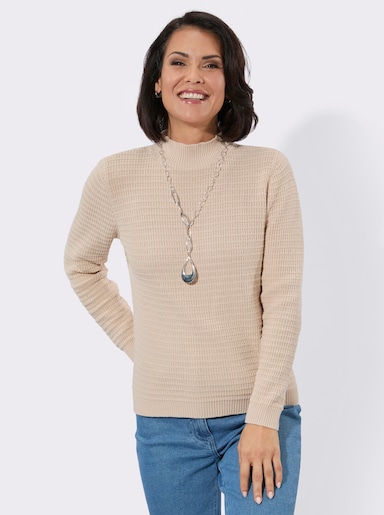 Stehkragenpullover - elfenbein