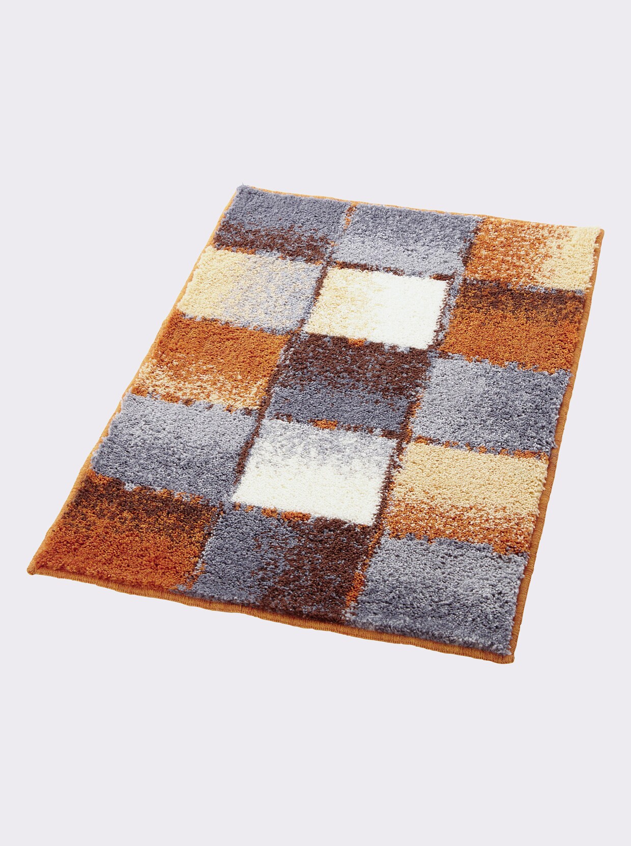 Grund Badmat - apricot/grijs gedessineerd