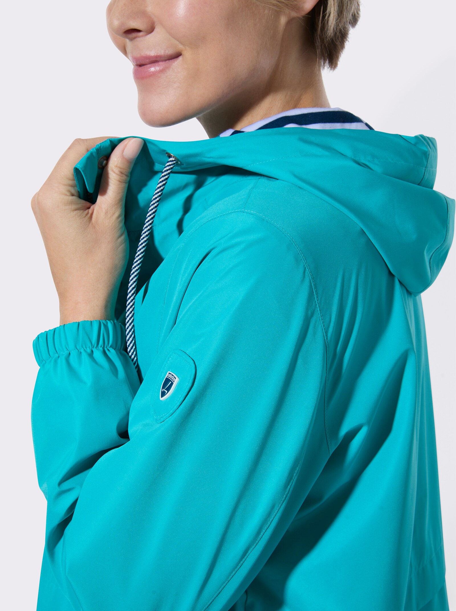 Übergangsjacke mit Kapuze - türkis