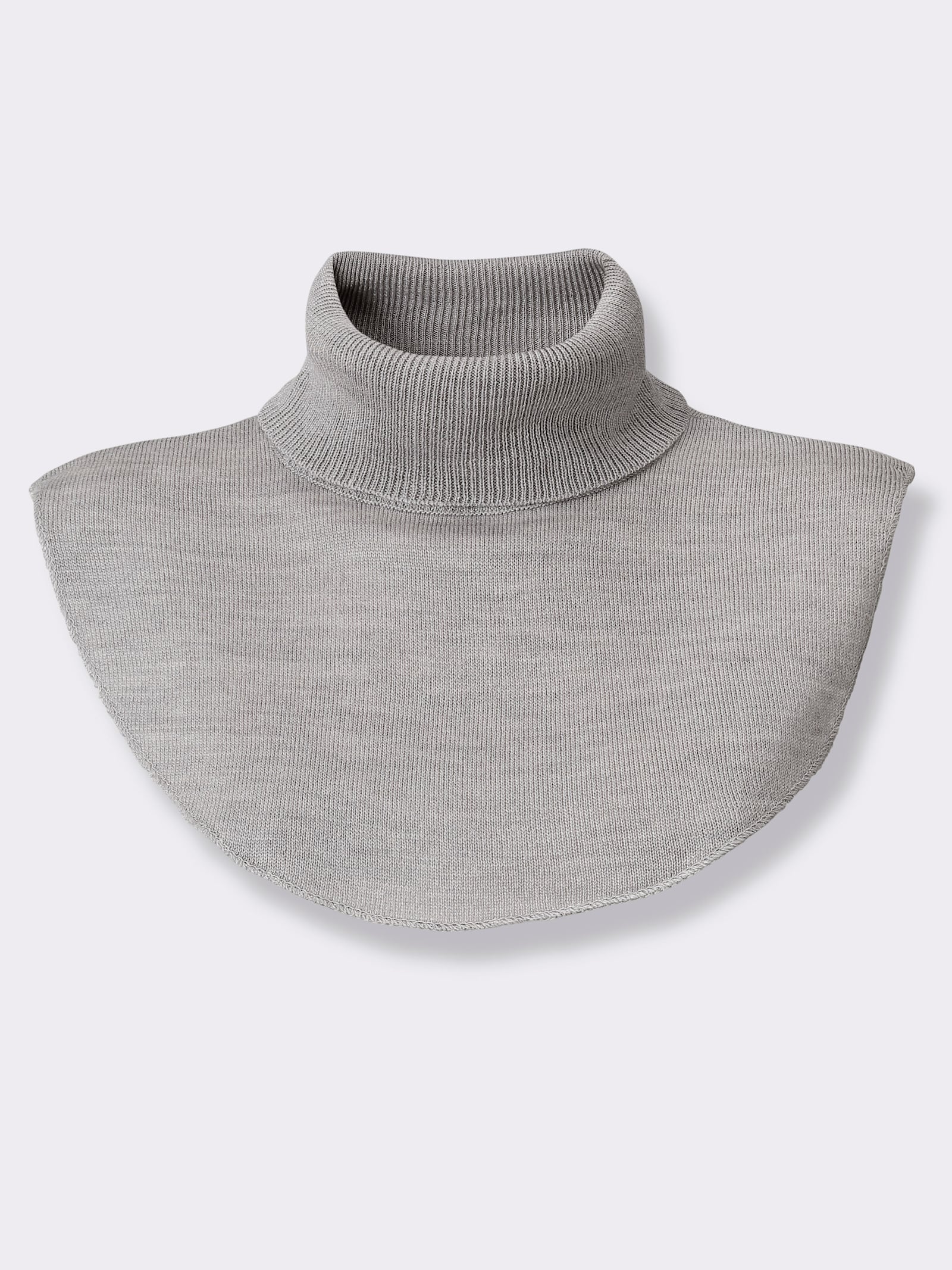 Rollkragen-Einsatz - schwarz + steingrau-meliert