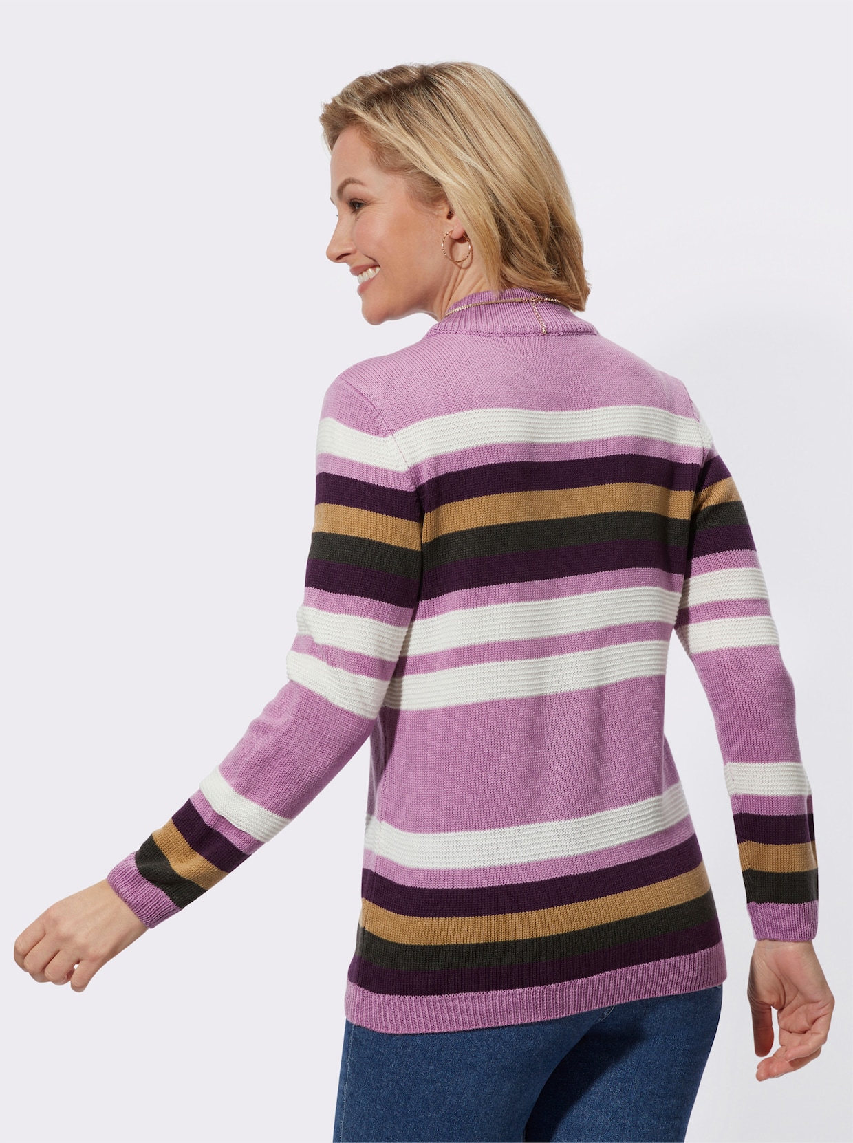 Pullover - orchidee-traube-geringelt