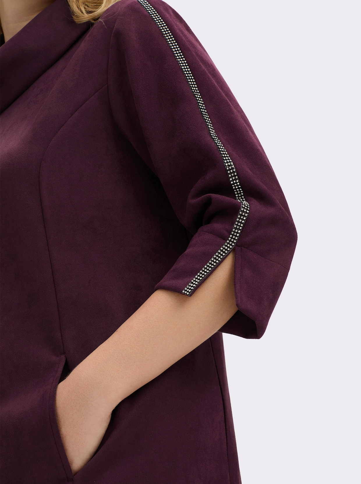 sheego A-Linien-Kleid - burgund