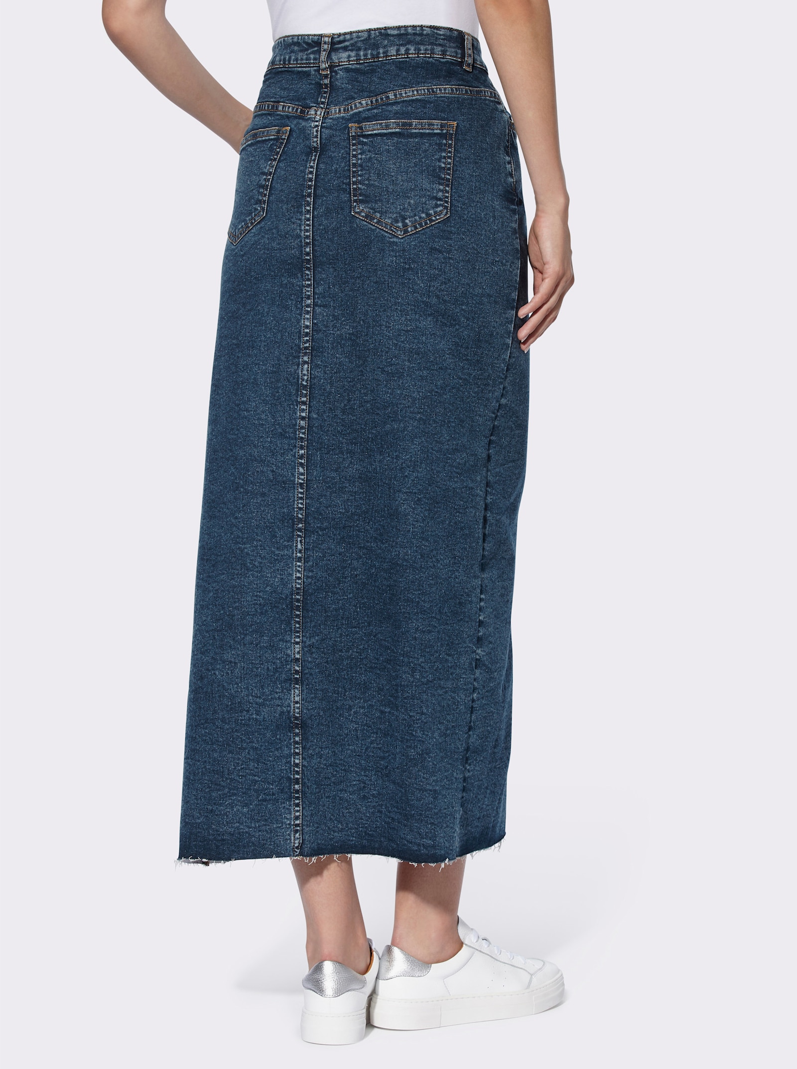 heine Jeansrok met extra lange zijsplit - blue-stonewashed