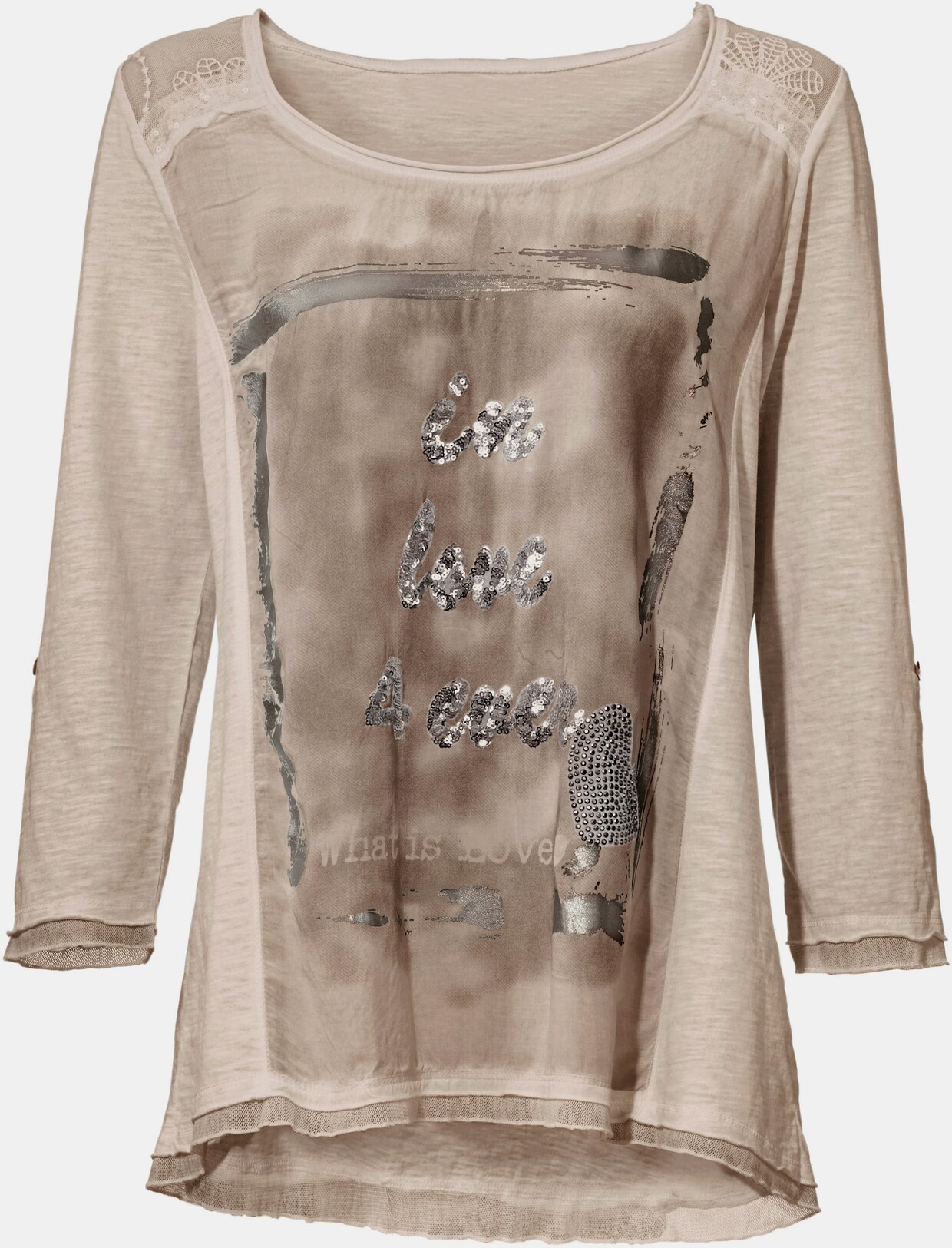 heine Druck-Shirt - taupe