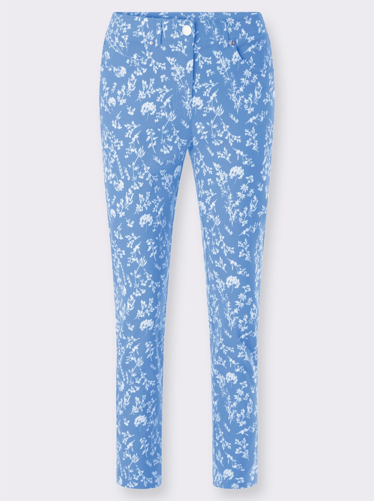 Bengalinhose - himmelblau-ecru-bedruckt