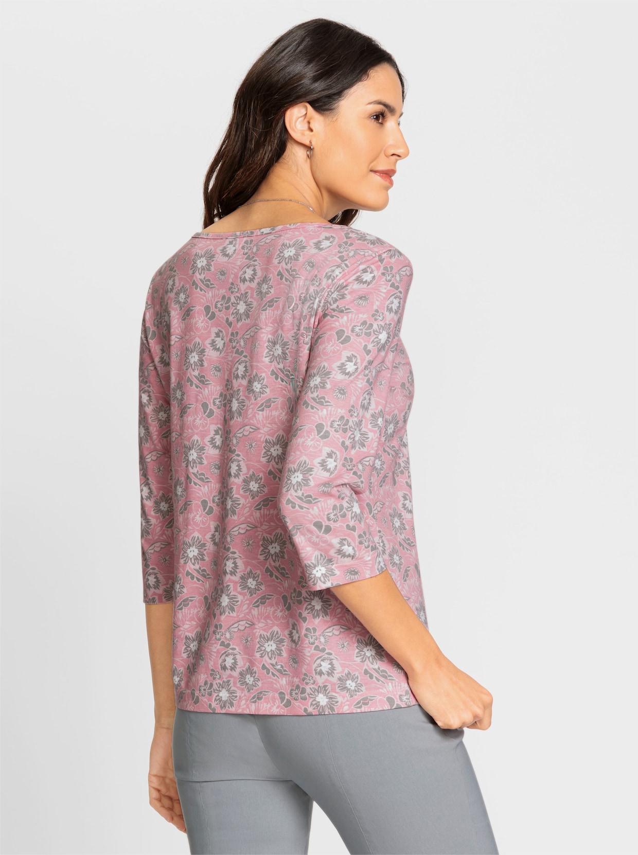 Print-Shirt - hortensie-steingrau-bedruckt