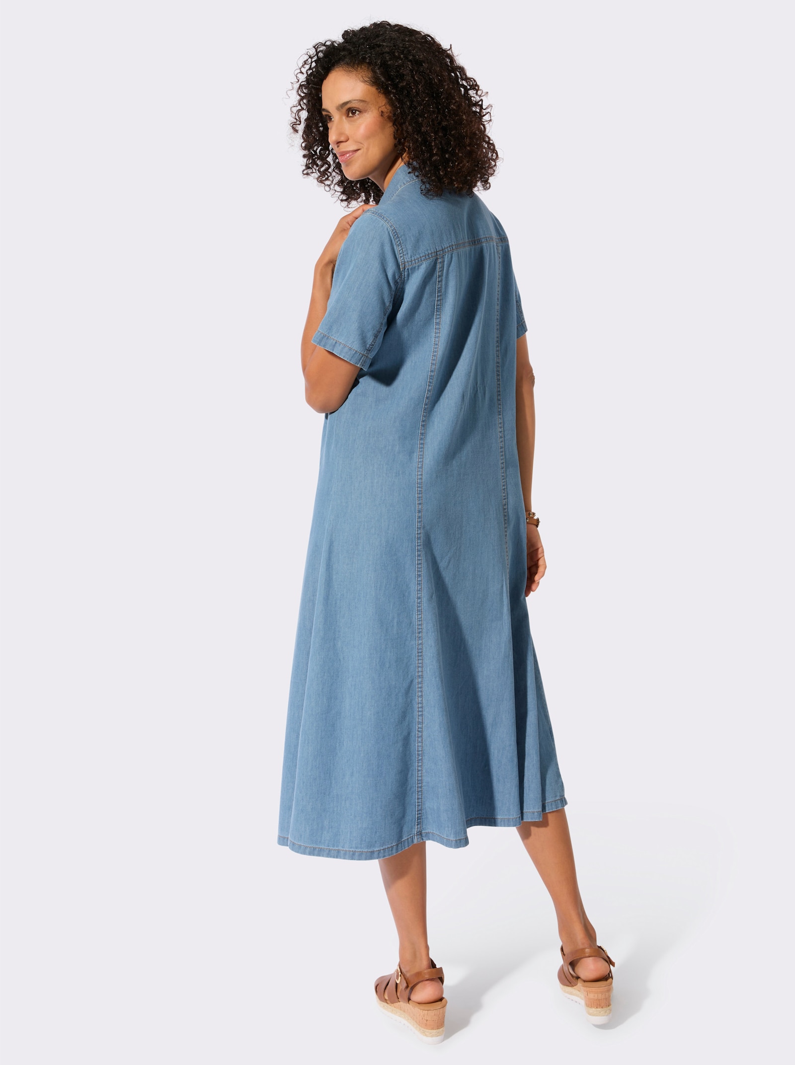 Jeanskleid in A-Form - blue-bleached