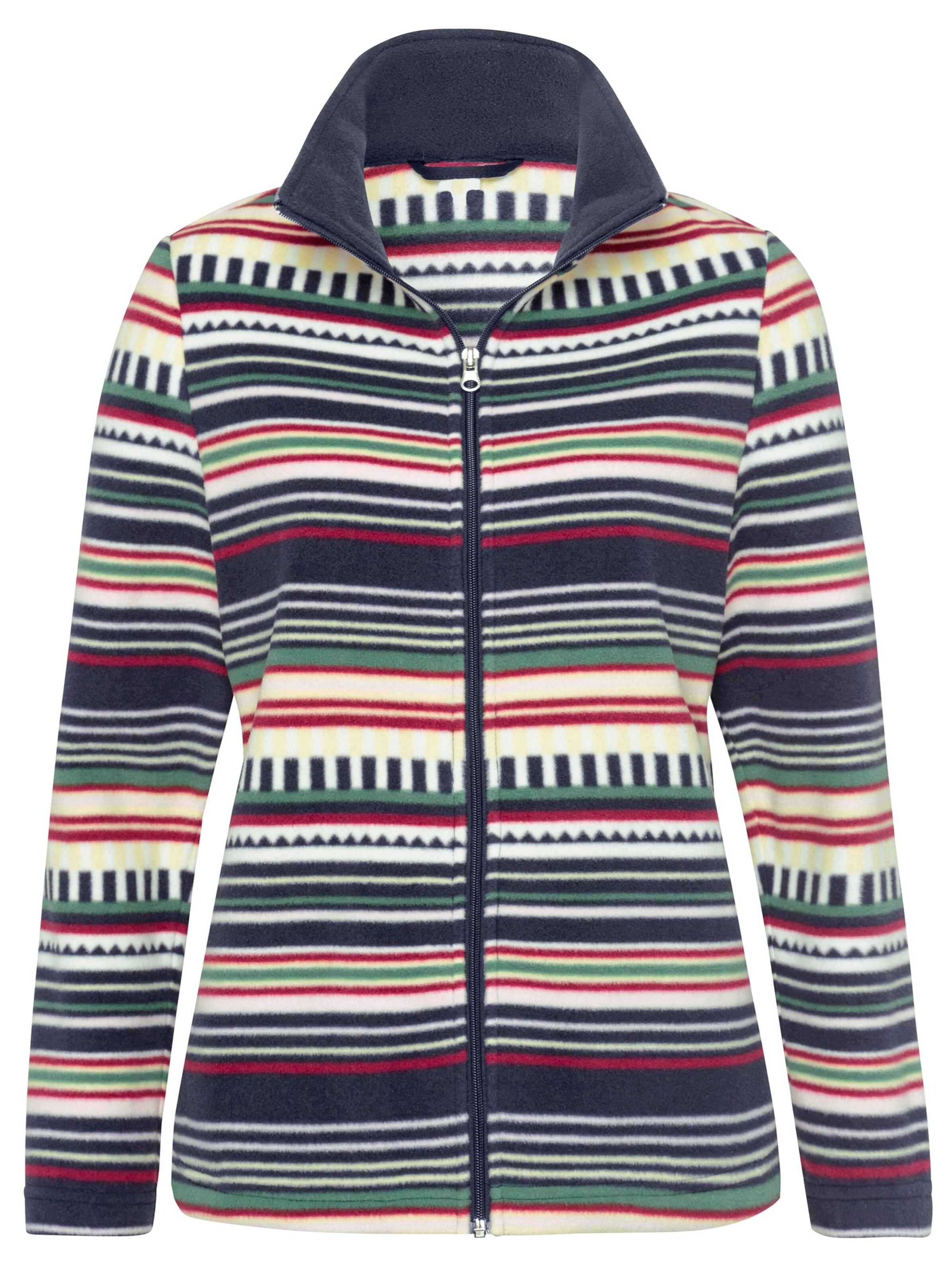 Fleece-Jacke - bunt-gestreift
